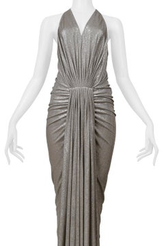 Rick Owens "Lillies" Silver Metallic Evening Gown 2018
