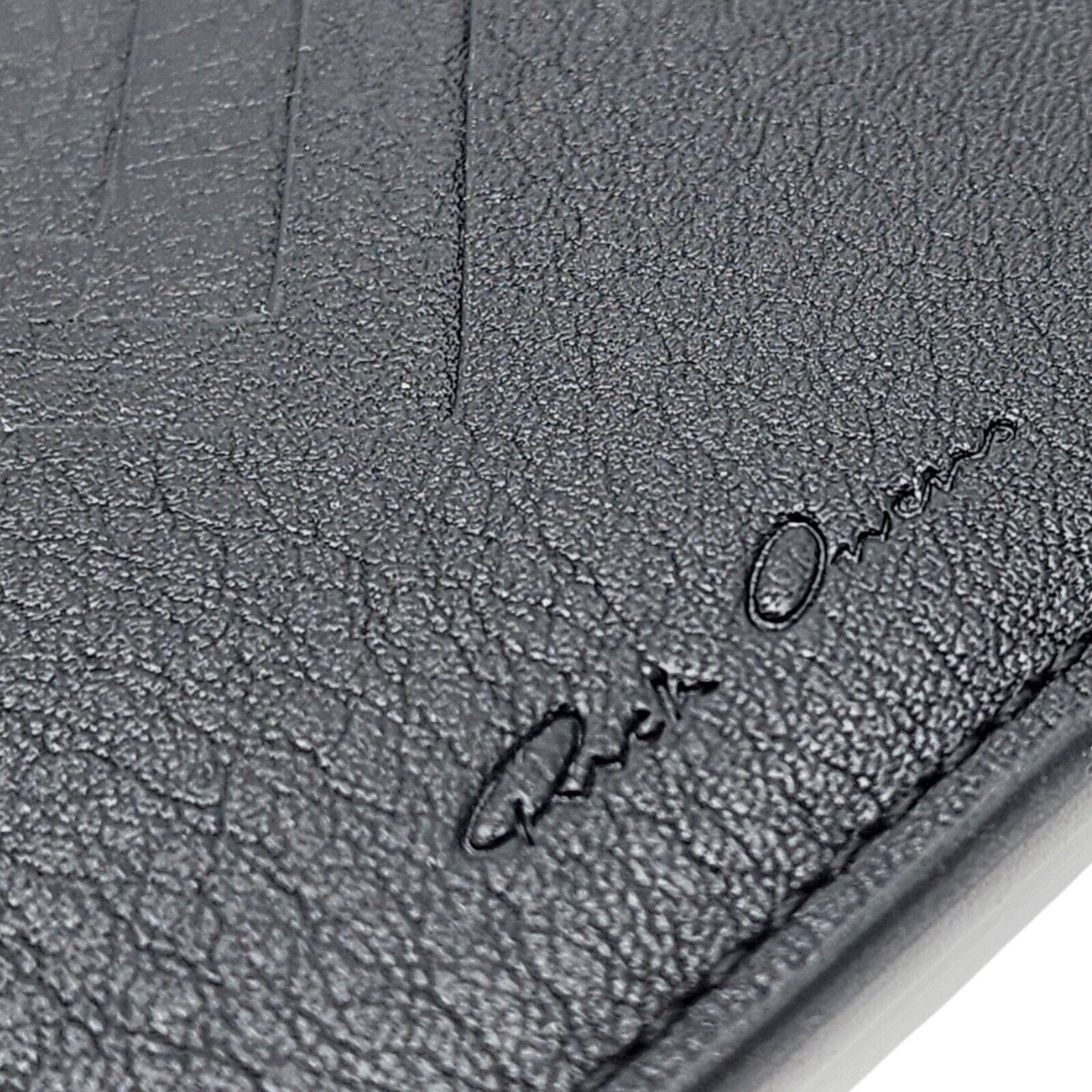 Rick Owens Logo Stamp Cardholder Leather Wallet in Black In Excellent Condition For Sale In Los Angeles, CA