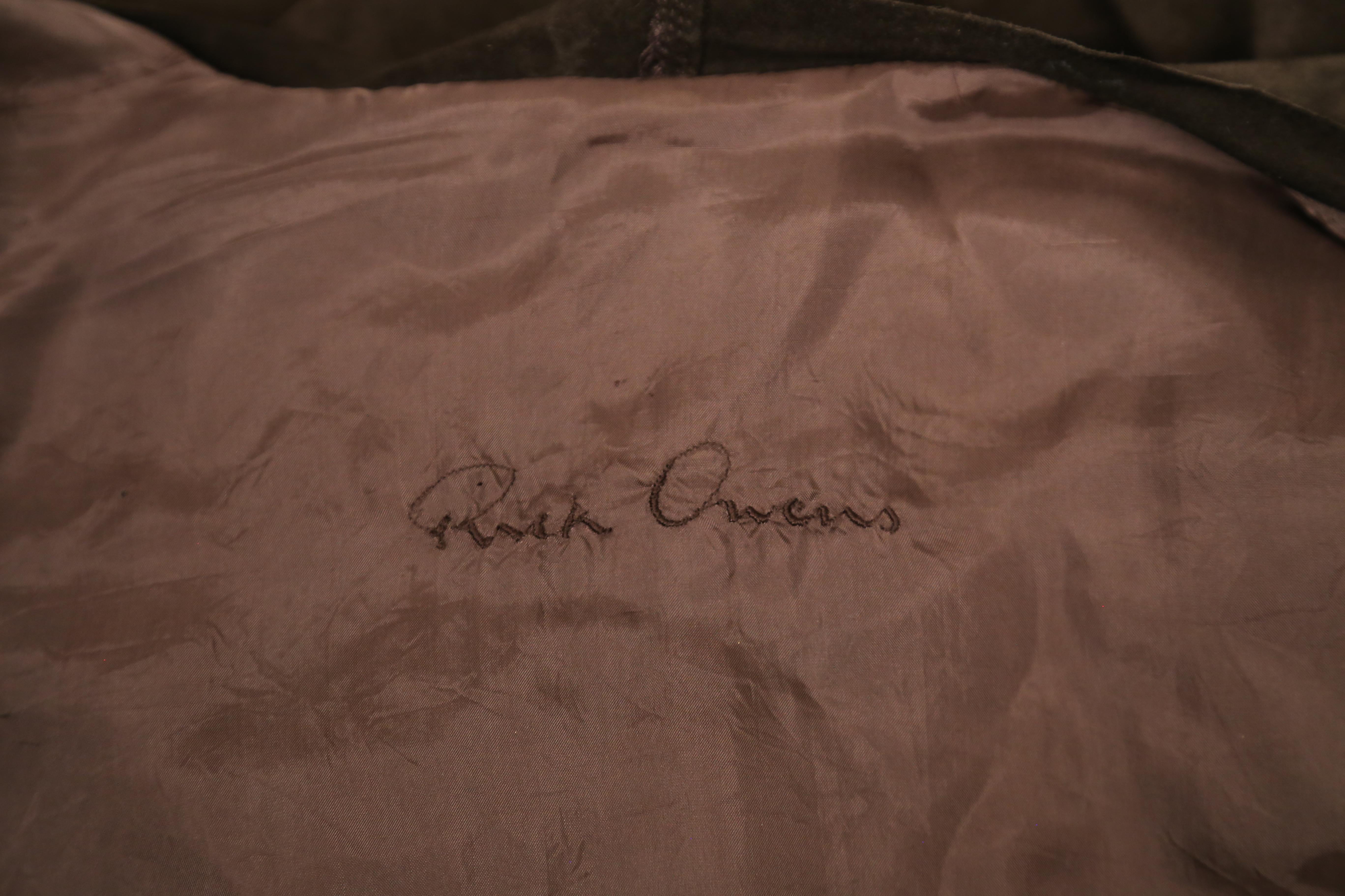 RICK OWENS long brown suede wrap coat 6