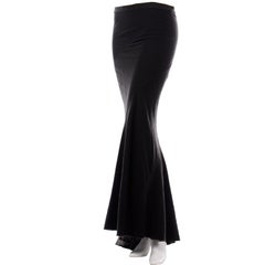 Rick Owens Long Dark Grey Wool Bias Cut Skirt Fall/Winter 2005 Moog Collection