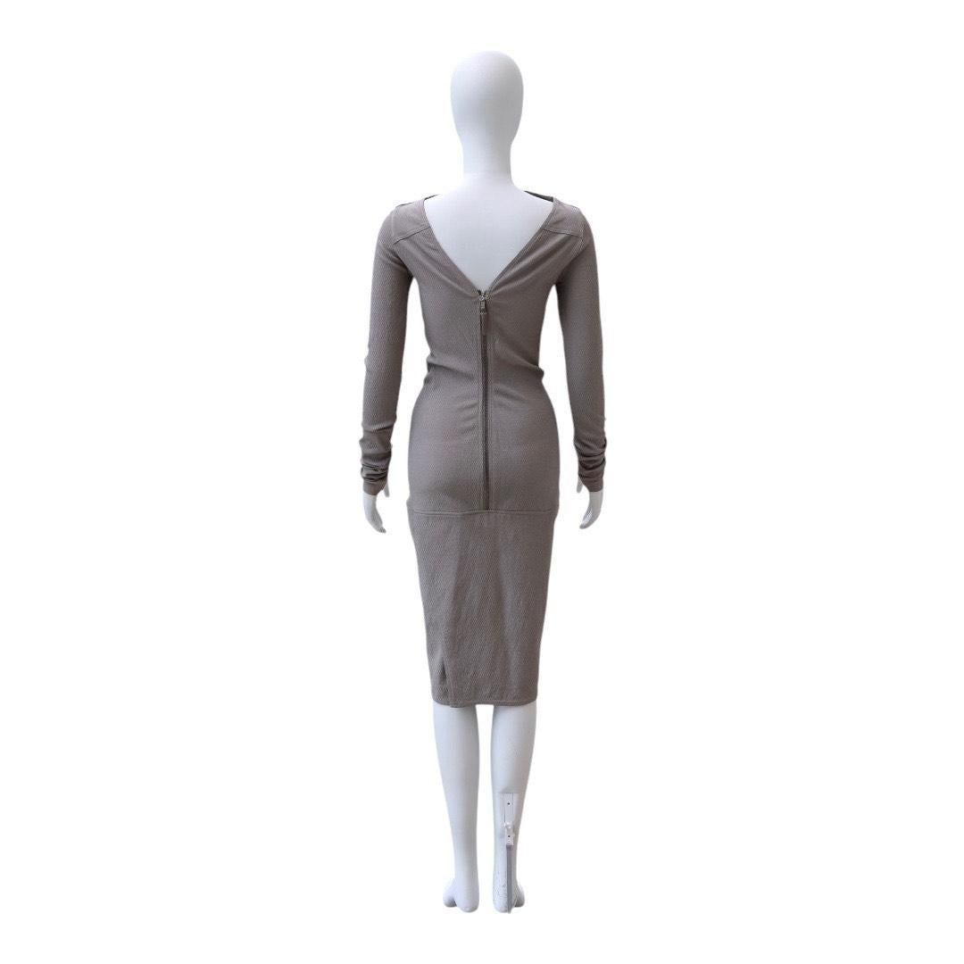 Women's Rick Owens Long-Sleeved Bodycon Midi Dress For Sale
