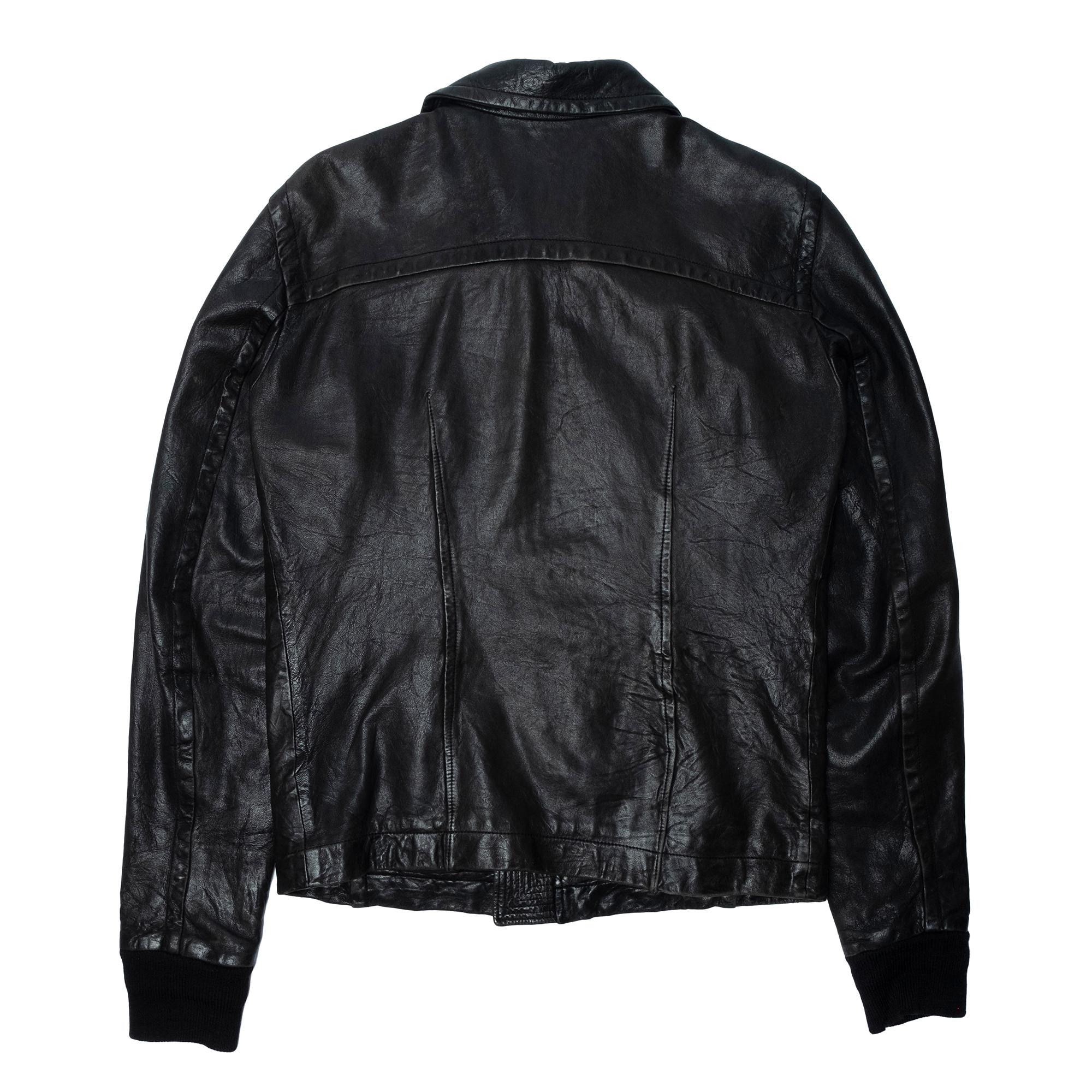 This ultra-soft lamb leather jacket comes from the early years of Rick Owens’s menswear. It was of several pieces he released which directly referenced garments worn by Lou Reed in his 70s glam phase, with an ultra sharp dagger collar serving as the