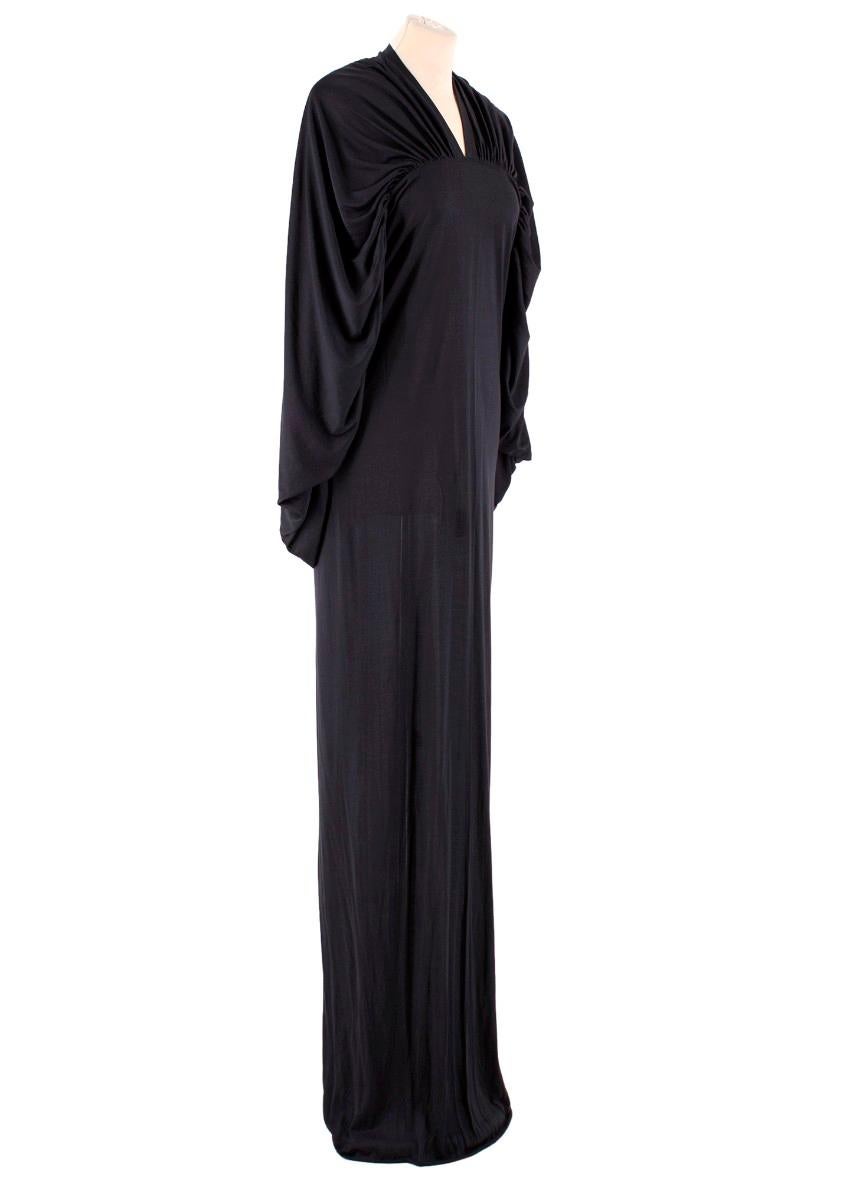 Rick Owens Maxi-Length Silk Dress

- Floor length
- V-neckline
- Ruching to the top 
- Cape style back
- 100% Silk

Please note, these items are pre-owned and may show some signs of storage, even when unworn and unused. This is reflected within the