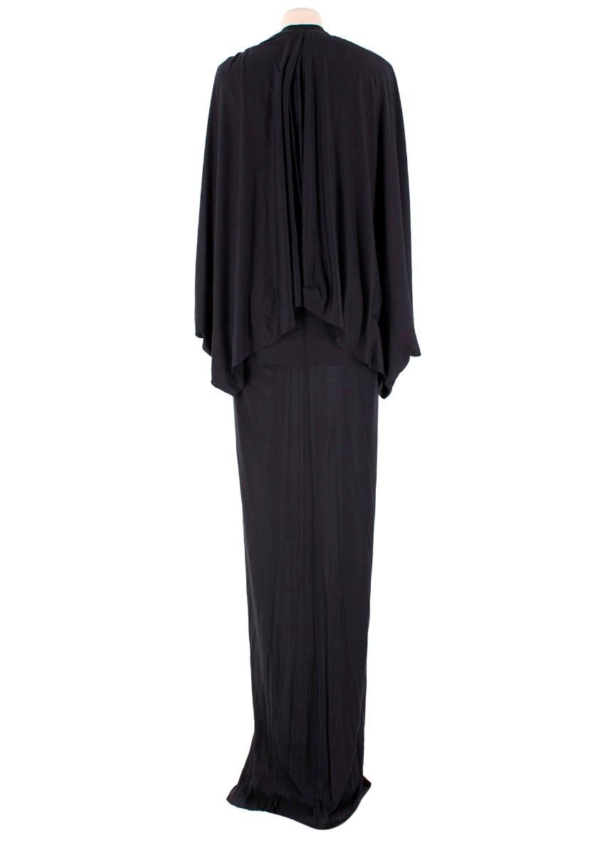 Black Rick Owens Maxi-Length Silk Dress US 6