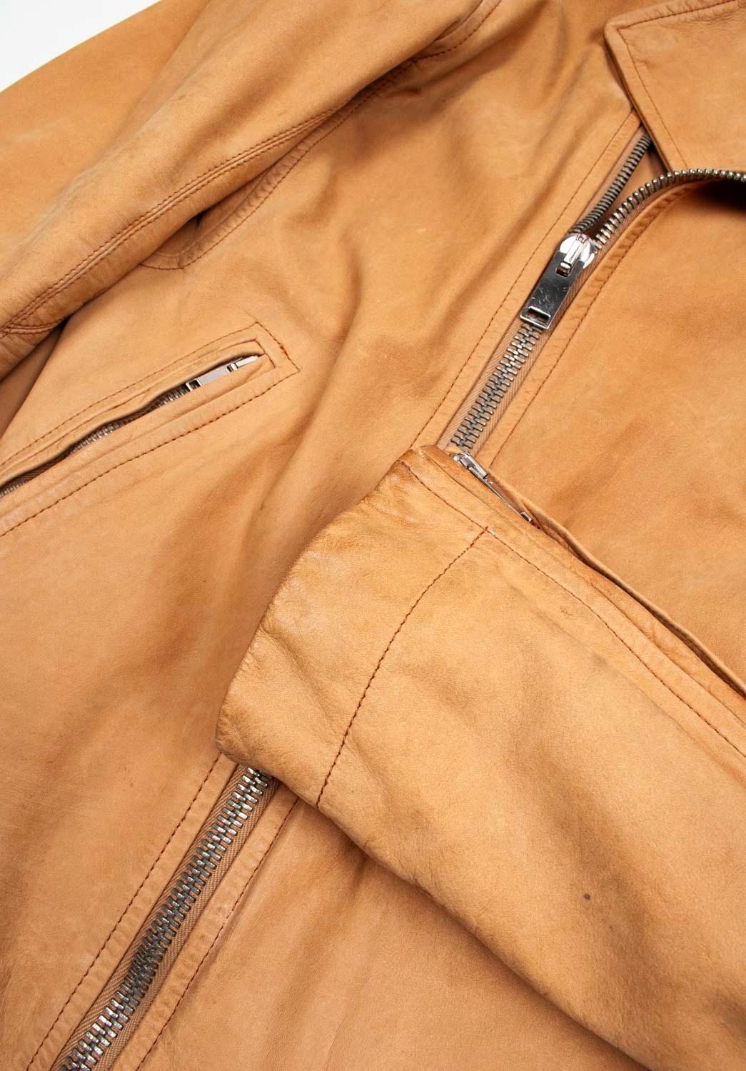 Rick Owens Men Leather Jacket Biker Size 50/M For Sale 5