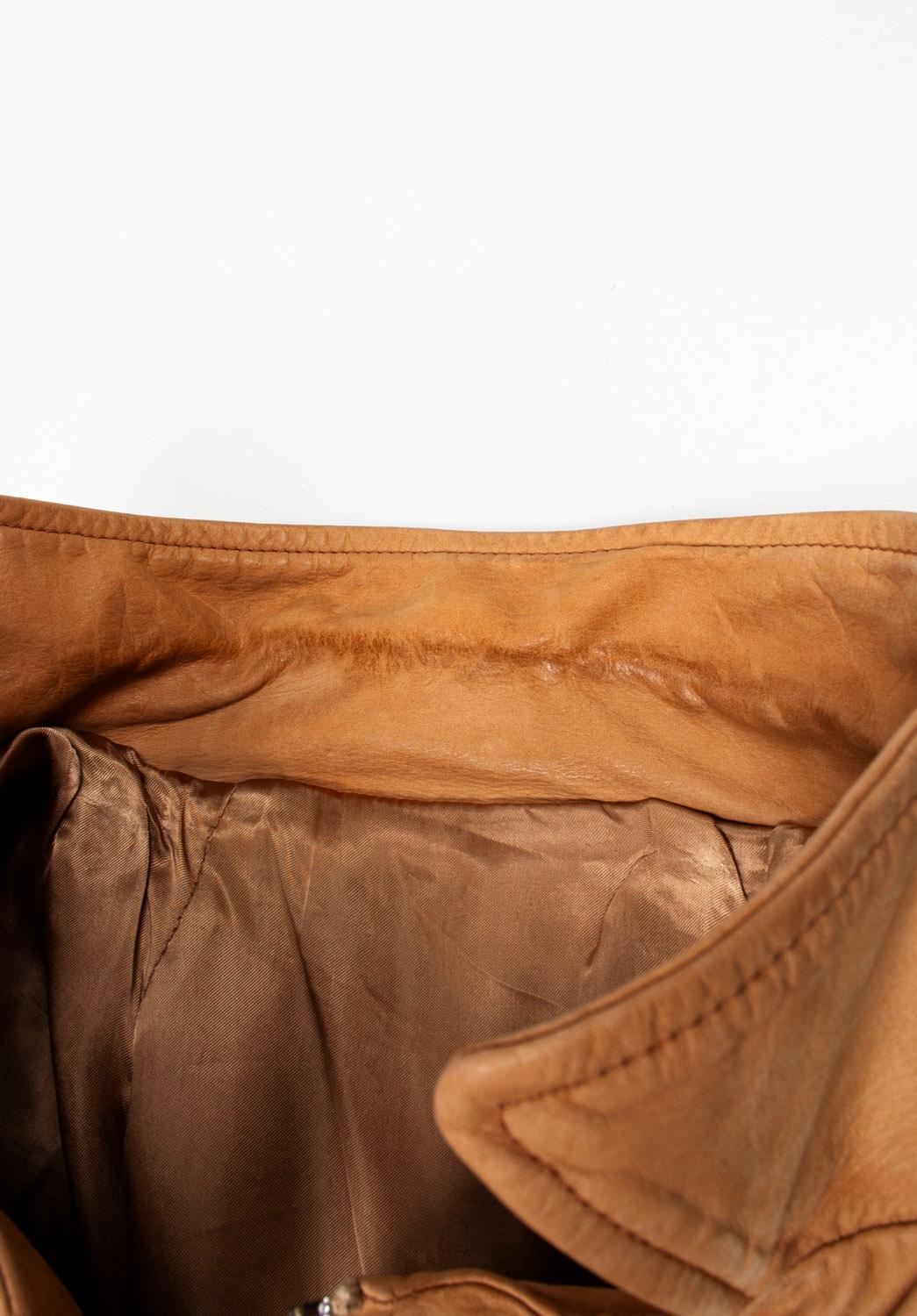 Rick Owens Men Leather Jacket Biker Size 50/M For Sale 6