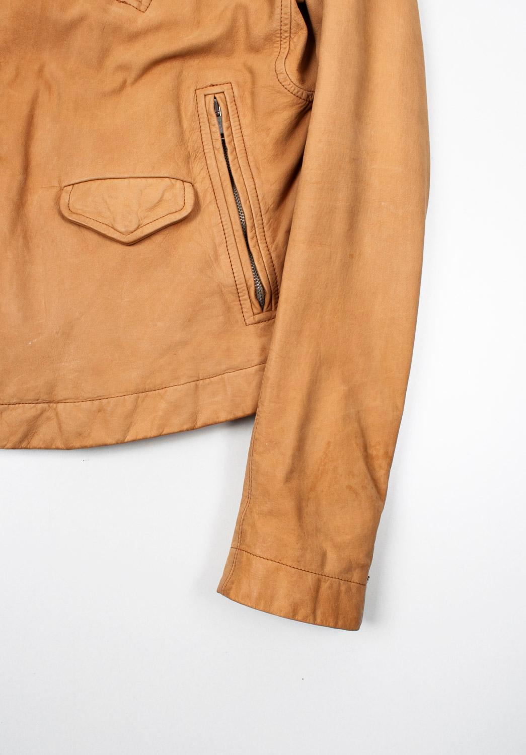 Men's Rick Owens Men Leather Jacket Biker Size 50/M For Sale