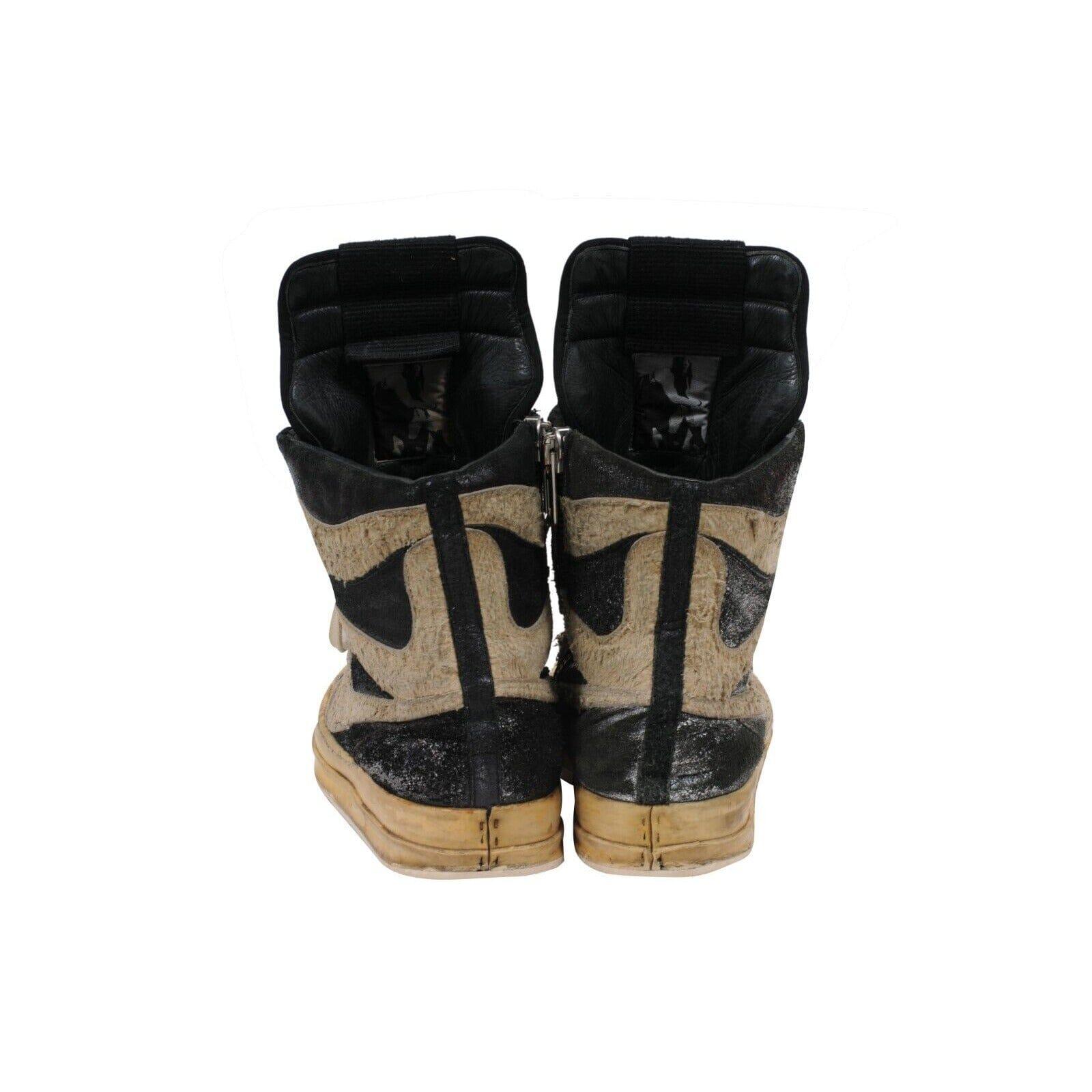 Rick Owens Mohawk Dunks Taglia US9 EU 42 Nero Classic Leather Metallizzato Distressed in vendita 5