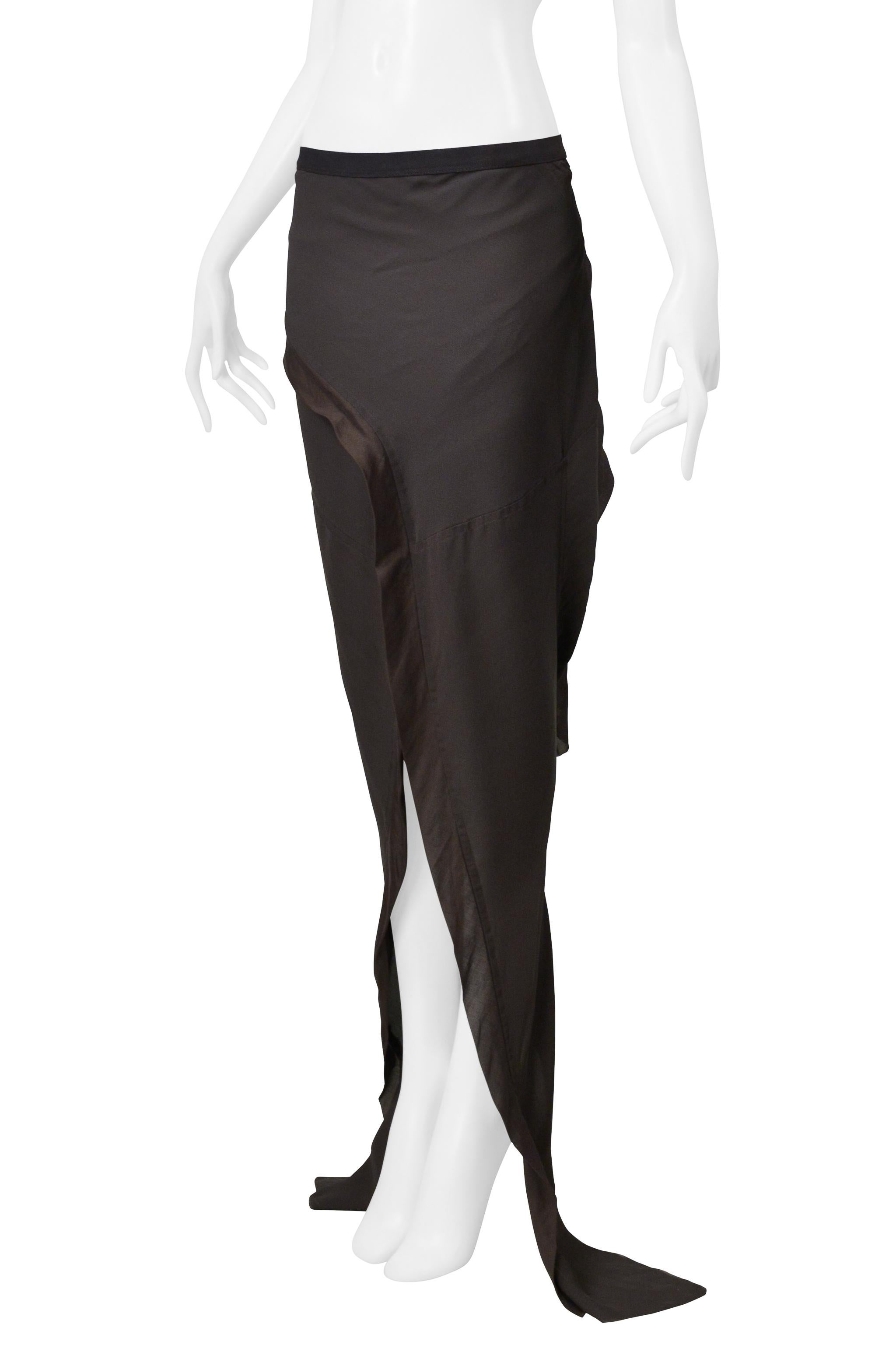 Nero Gonna a sirena Rick Owens marrone fango 2004 in vendita