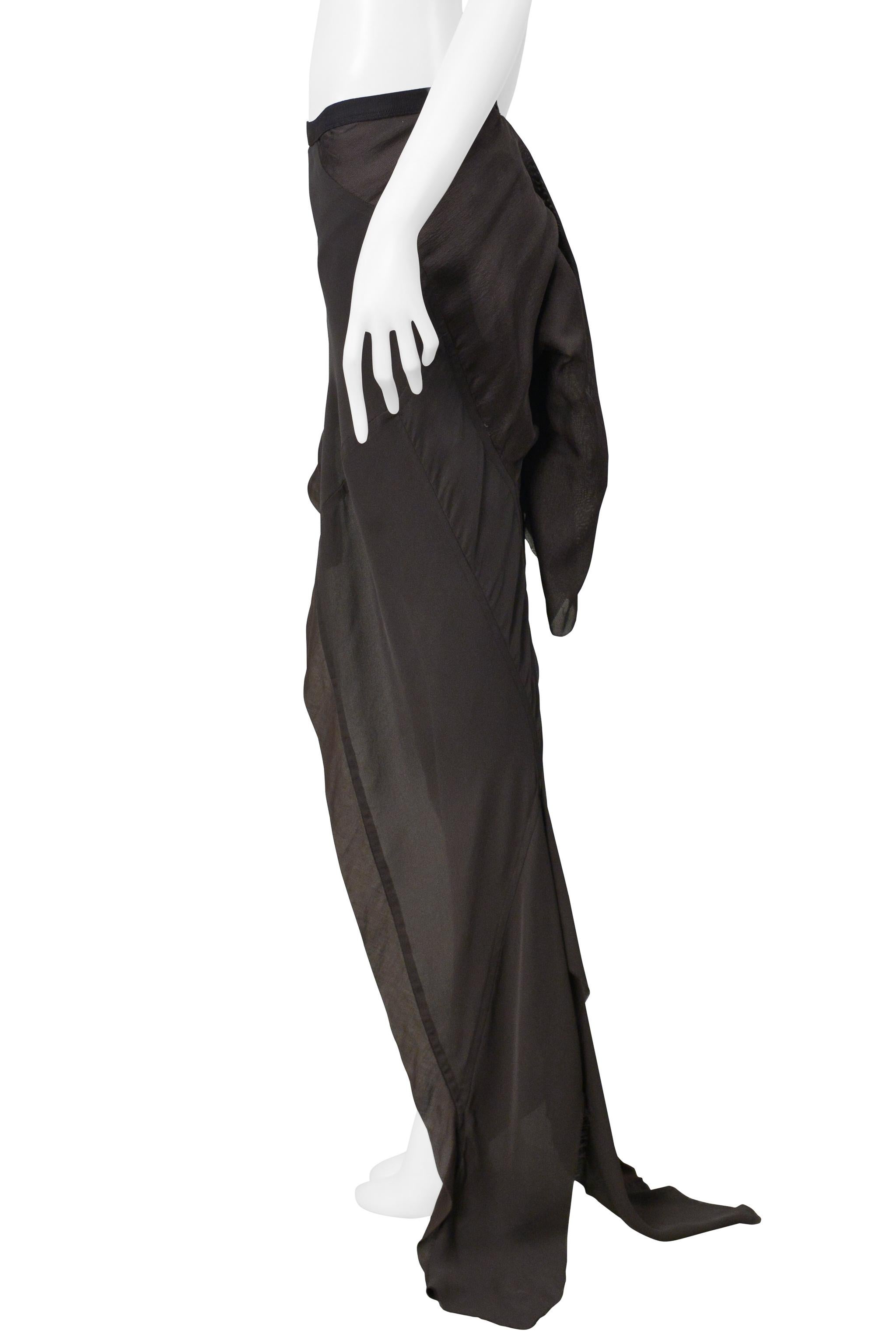Gonna a sirena Rick Owens marrone fango 2004 In condizioni ottime in vendita a Los Angeles, CA