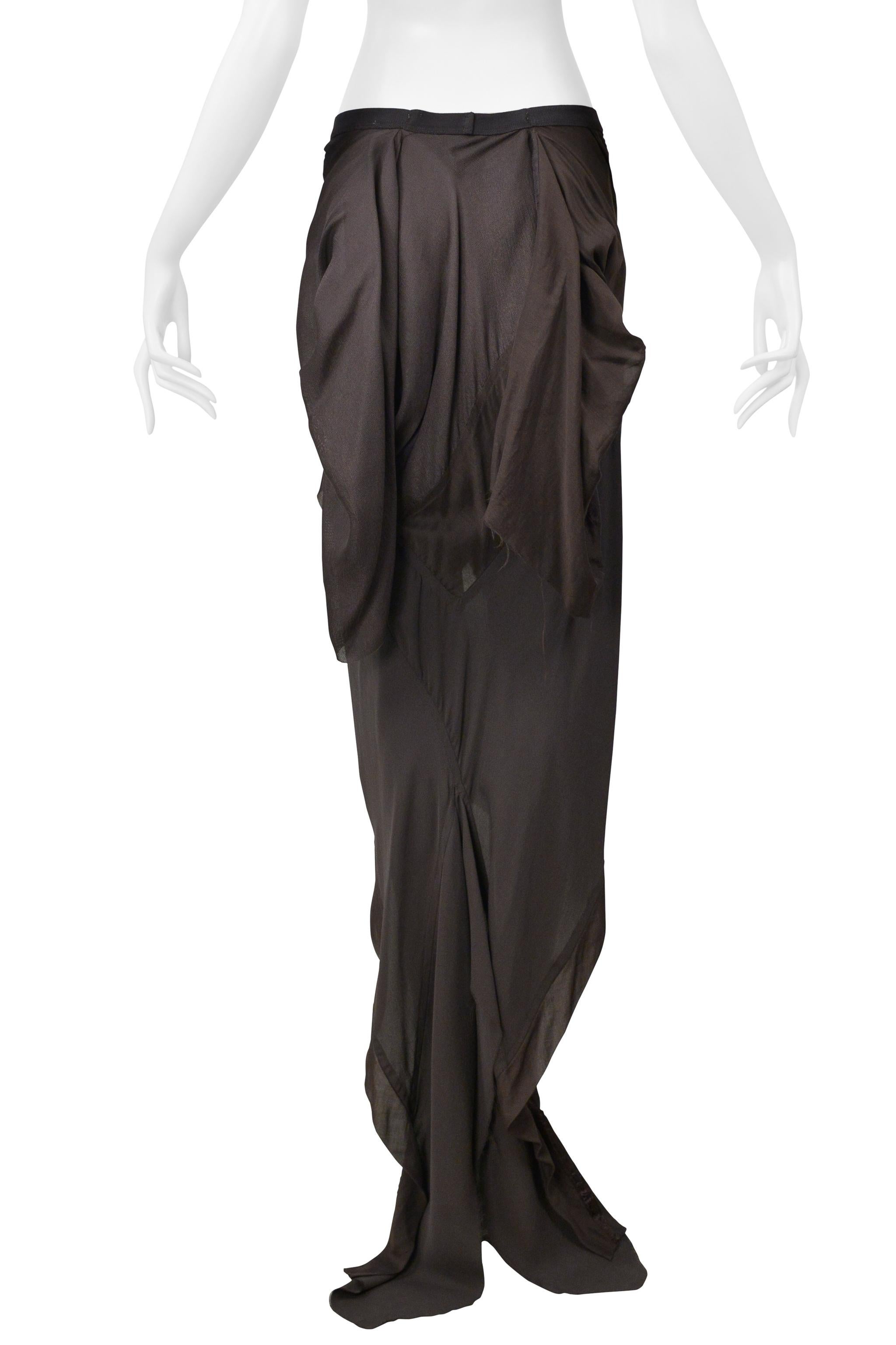 Donna Gonna a sirena Rick Owens marrone fango 2004 in vendita
