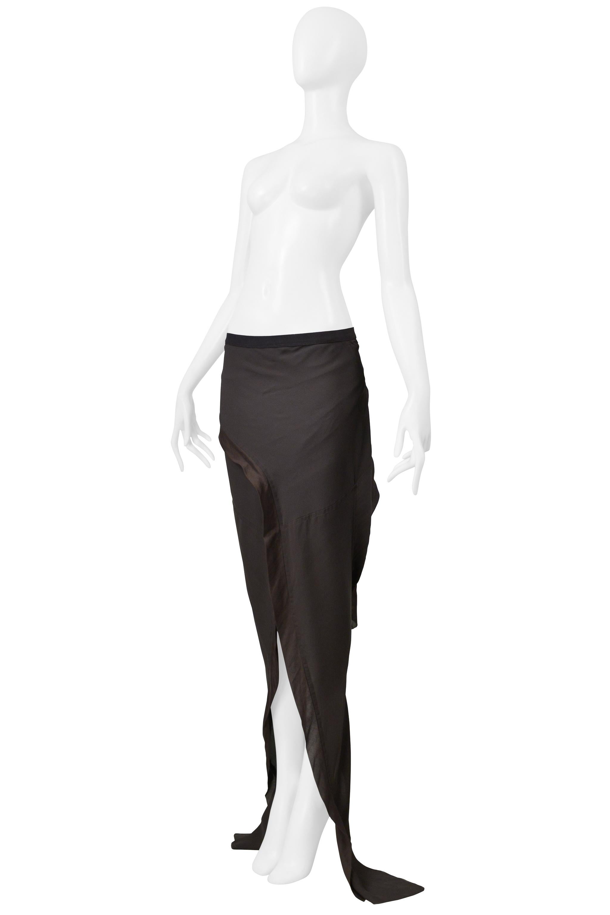 Gonna a sirena Rick Owens marrone fango 2004 in vendita 2