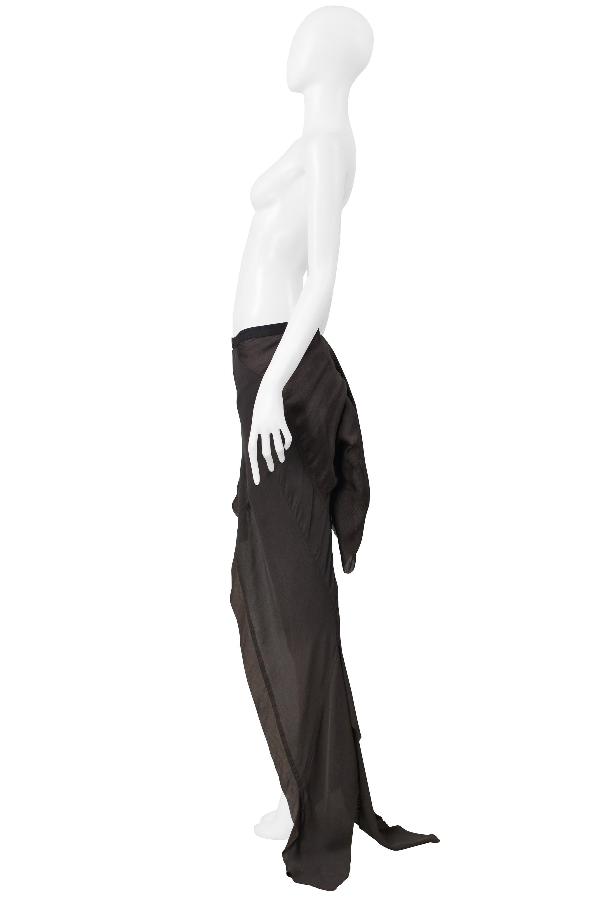 Gonna a sirena Rick Owens marrone fango 2004 in vendita 3