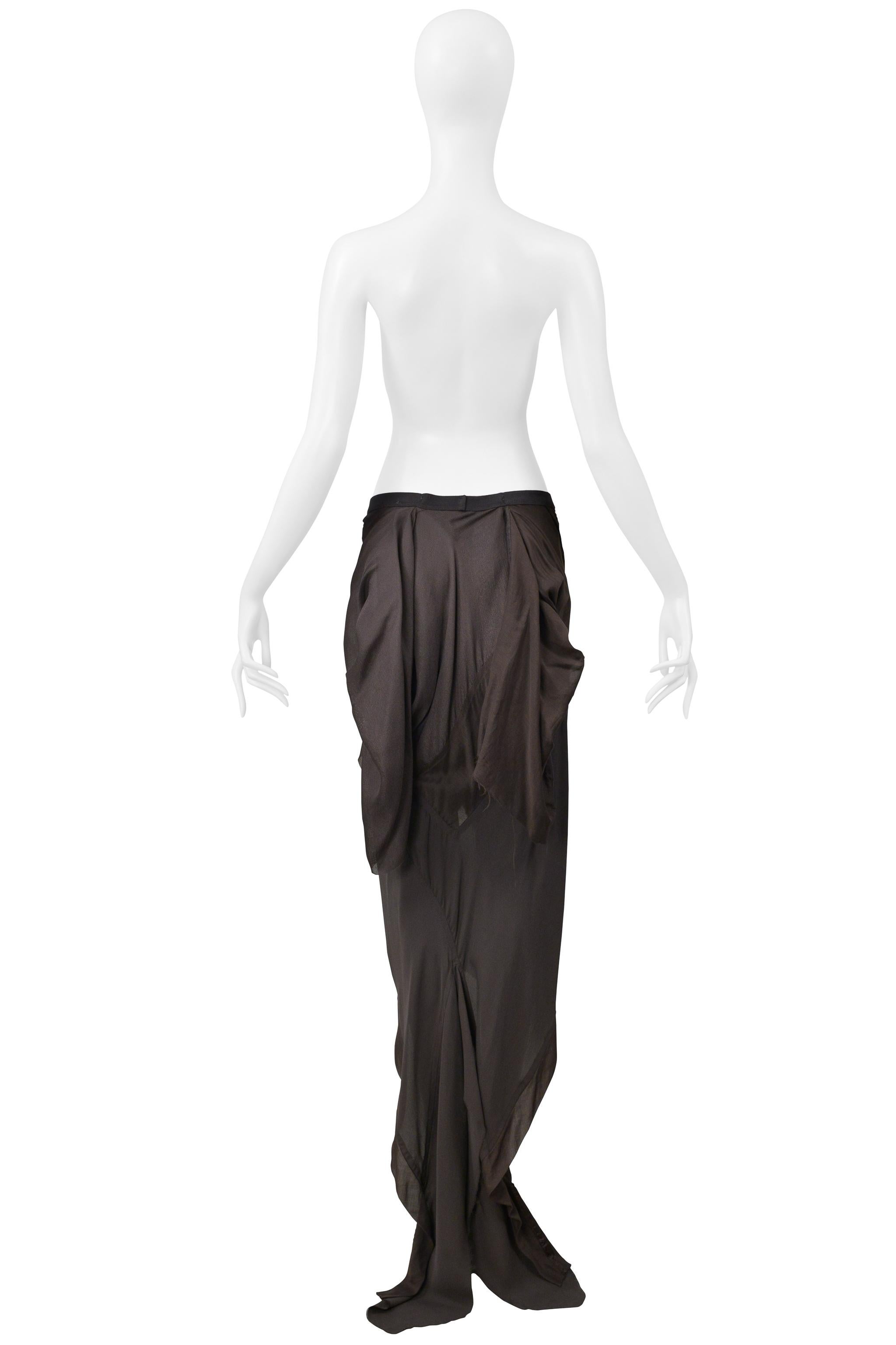 Gonna a sirena Rick Owens marrone fango 2004 in vendita 4