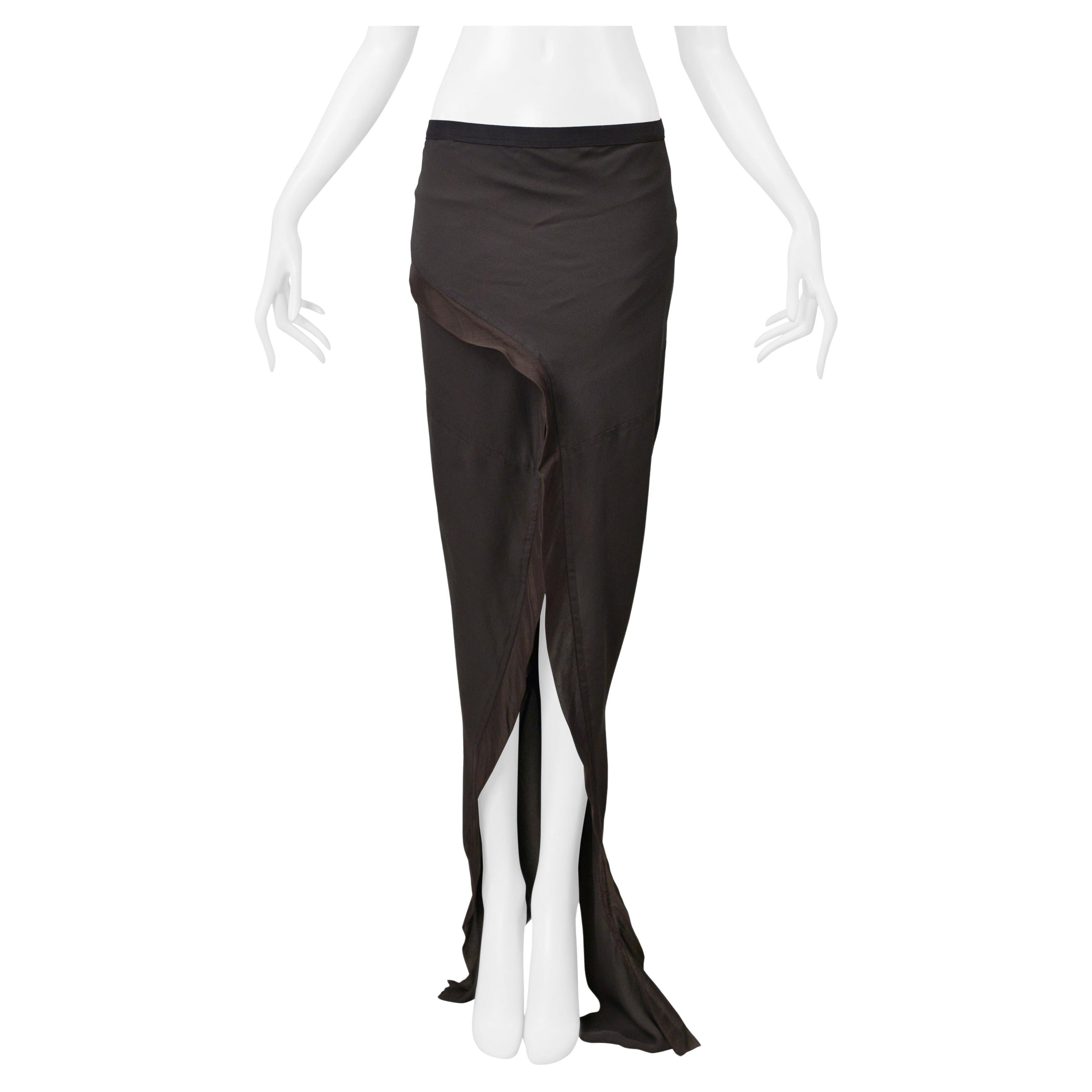 Gonna a sirena Rick Owens marrone fango 2004 in vendita