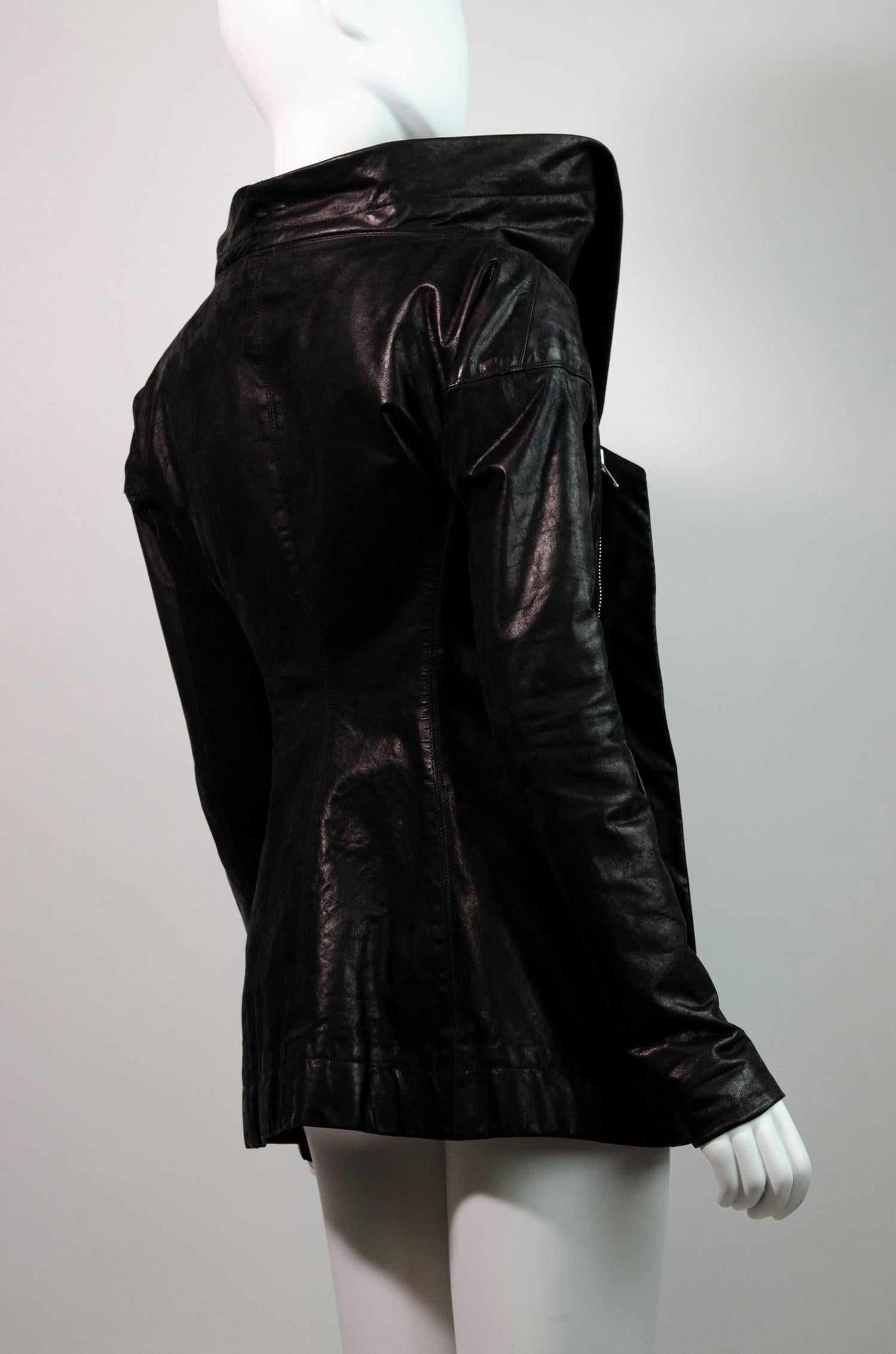Women's RICK OWENS Naska Leather Avant Garde Biker Jacket