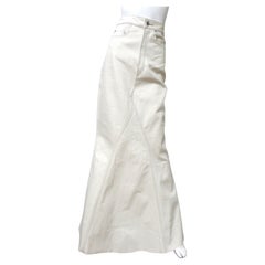 Rick Owens New Off White Selvedged Denim Fogachine SS 2022 Maxi Skirt