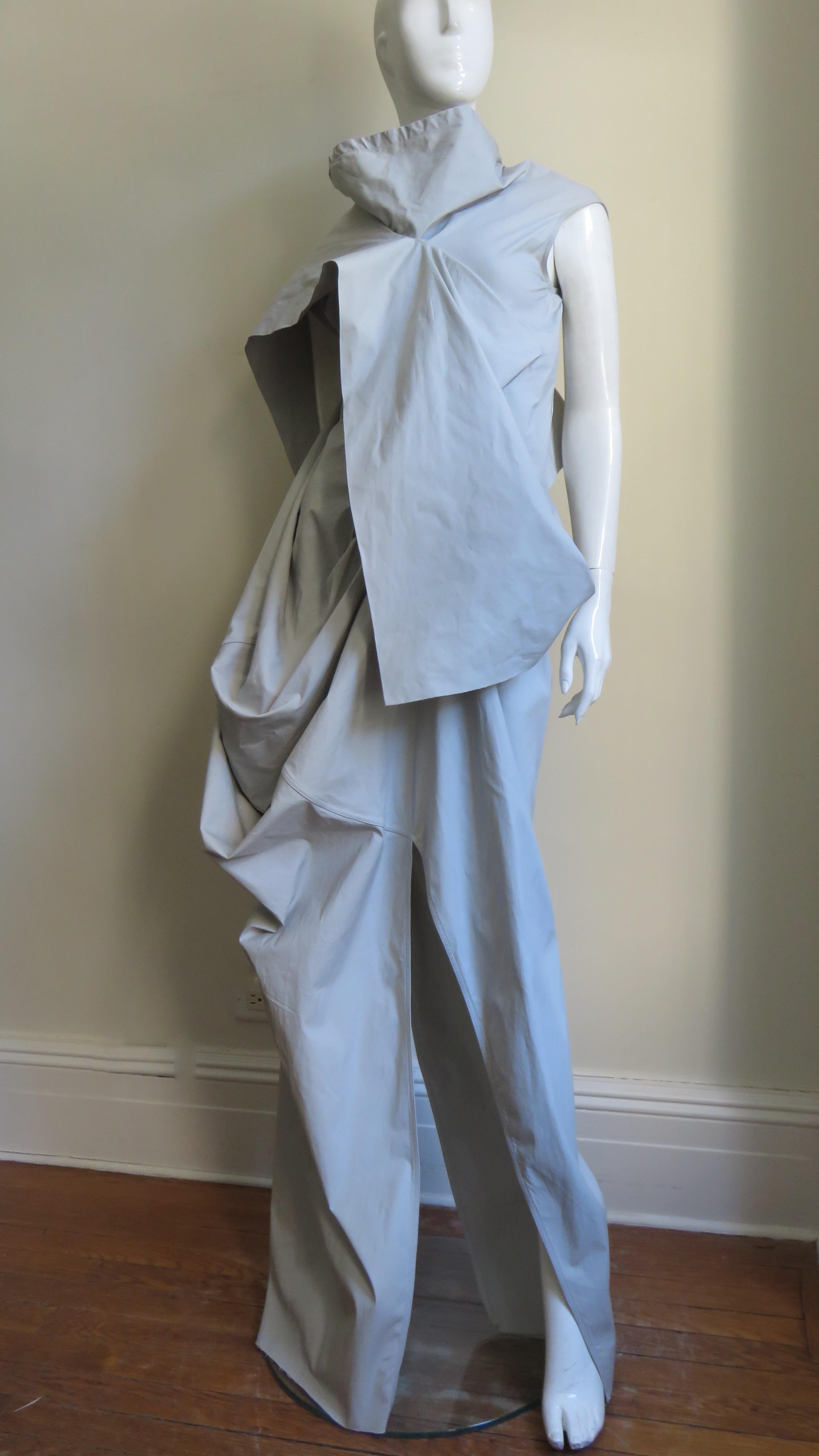 Blue Rick Owens New Sculptural Walrus Maxi Dress