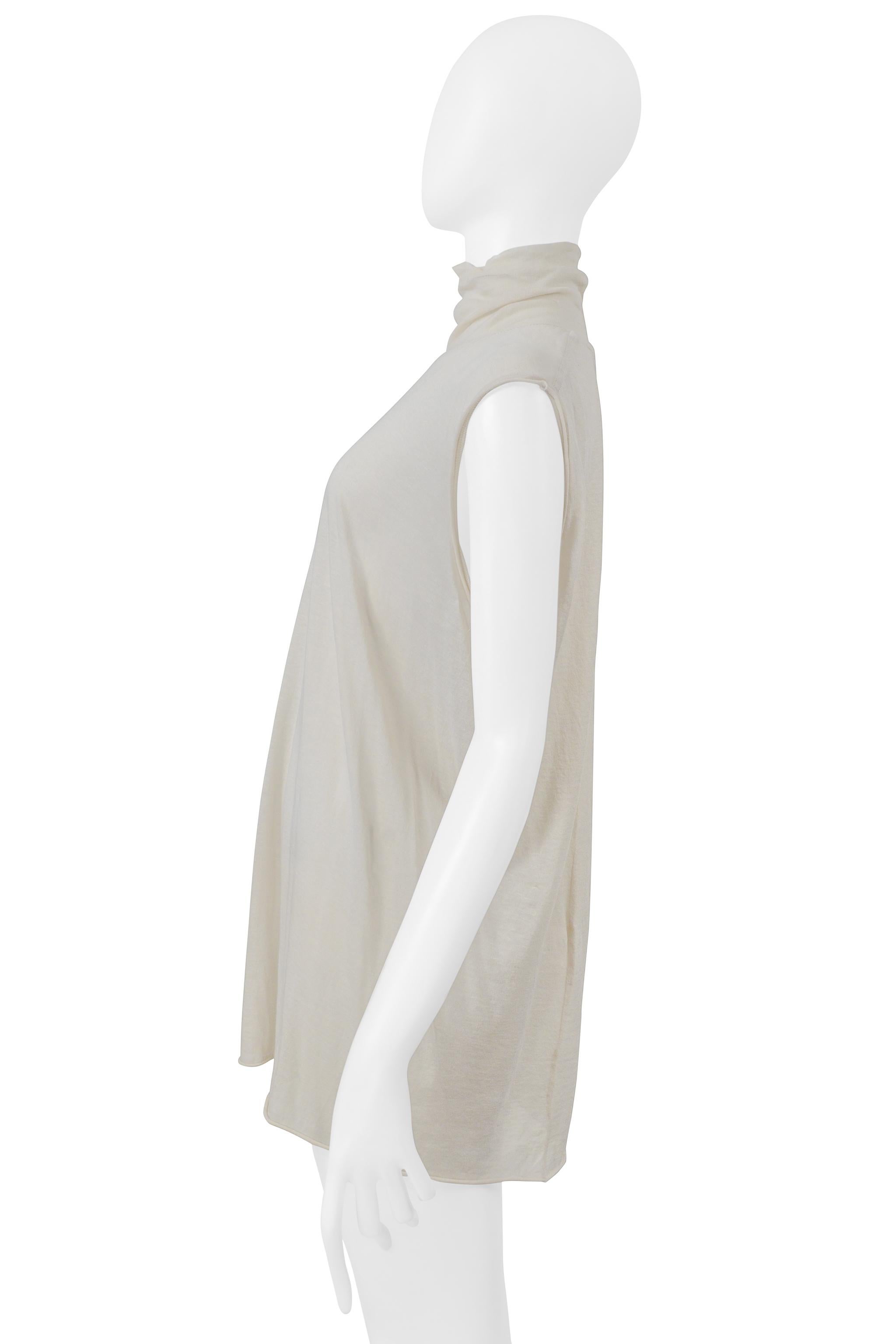 Rick Owens Top De Punto Blanco Con Cuello Alto 2004 en Excelente estado para la venta en Los Angeles, CA