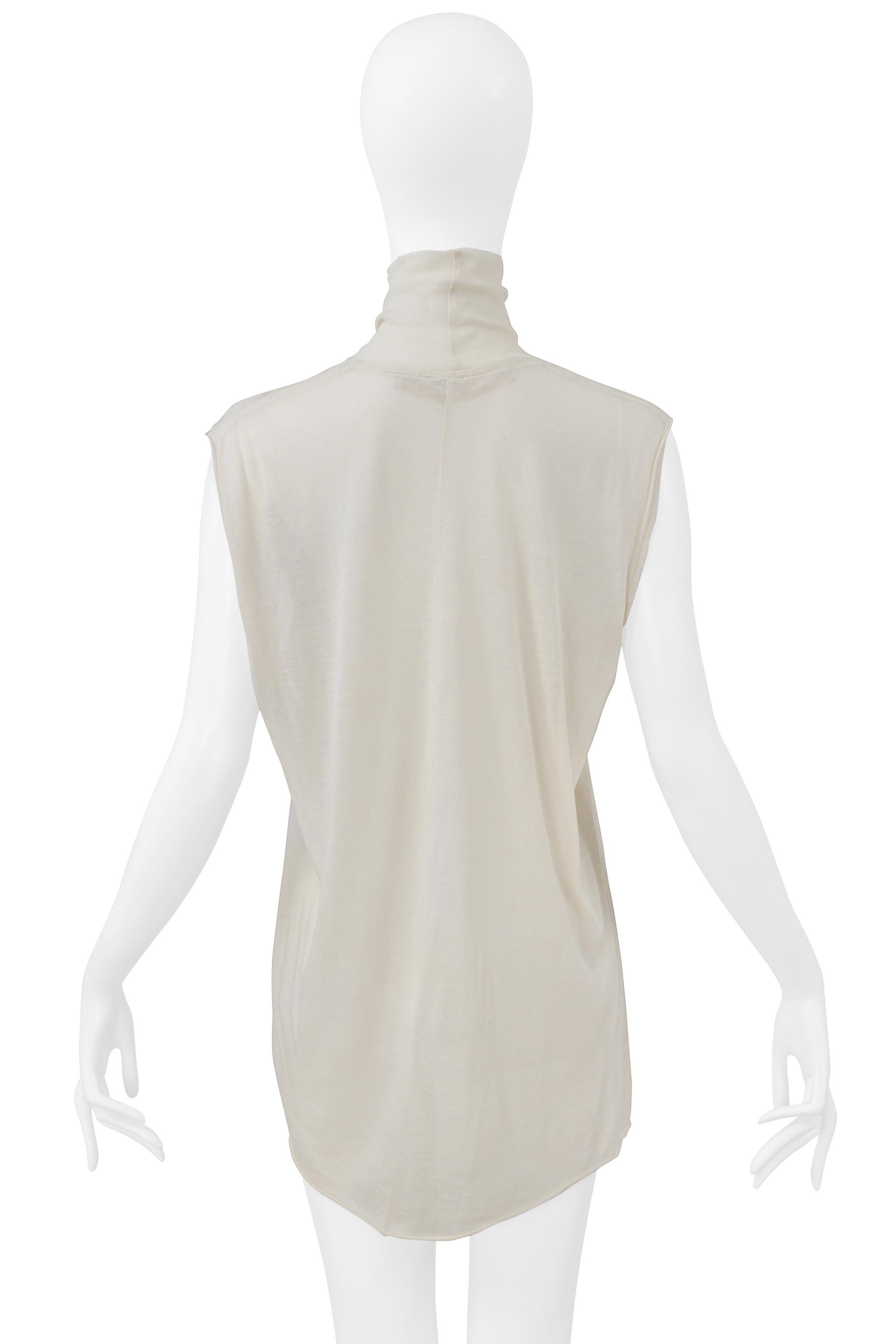 De las mujeres Rick Owens Top De Punto Blanco Con Cuello Alto 2004 en venta