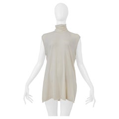 Rick Owens Off White Knit Top With High Neck 2004