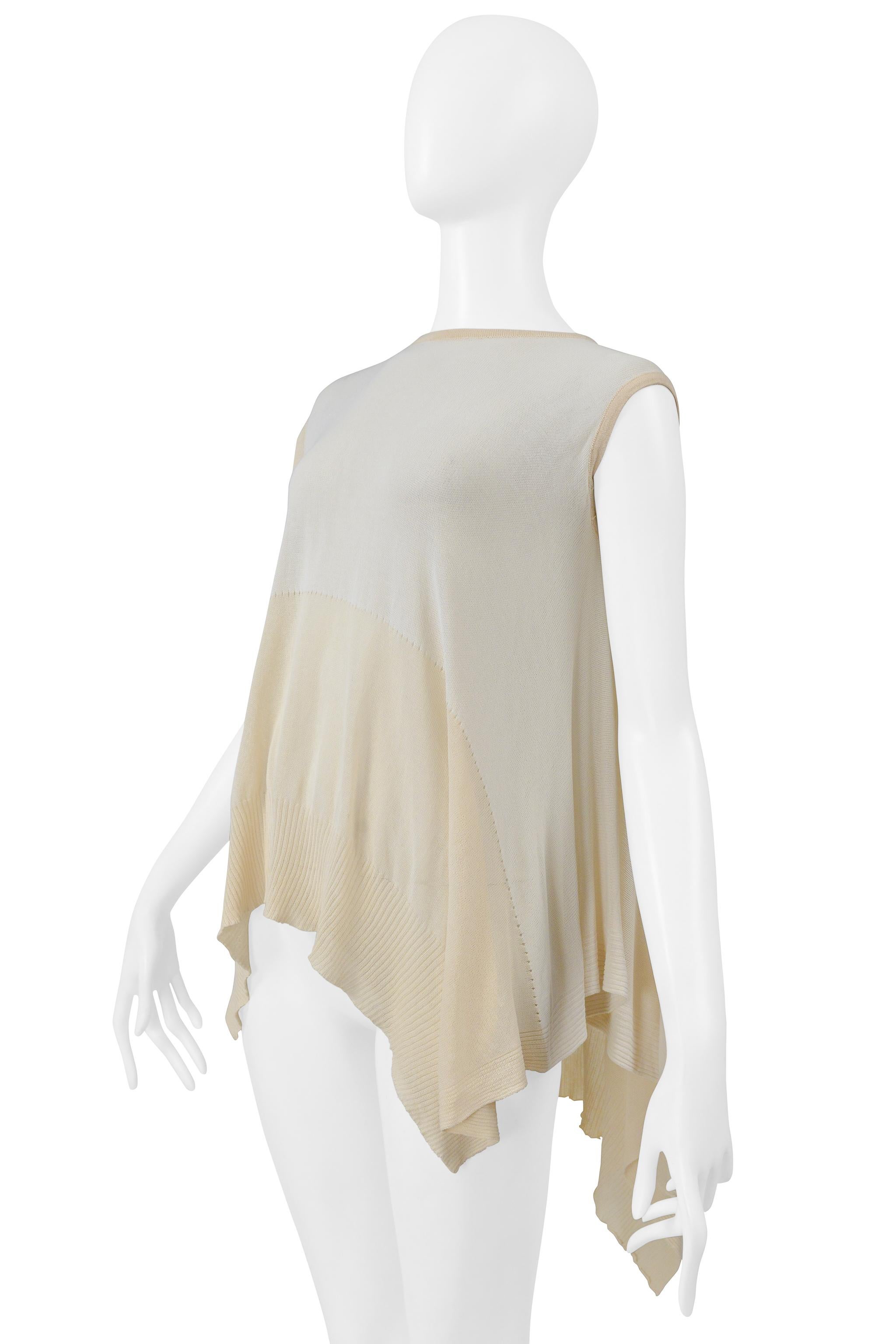 Rick Owens Suéter blanco sin mangas con dobladillo asimétrico 2004 Blanco en venta
