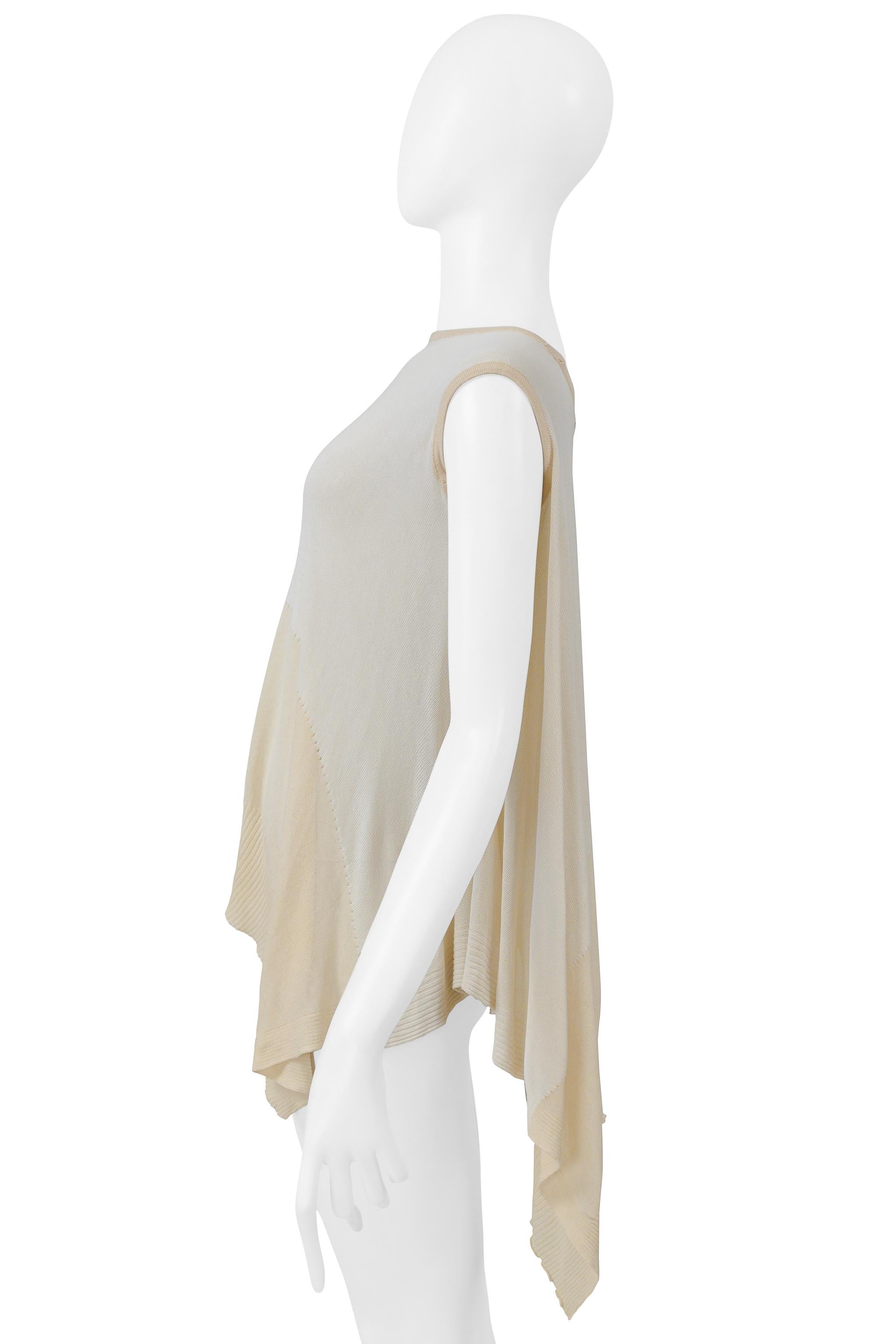 Rick Owens Suéter blanco sin mangas con dobladillo asimétrico 2004 en Excelente estado para la venta en Los Angeles, CA