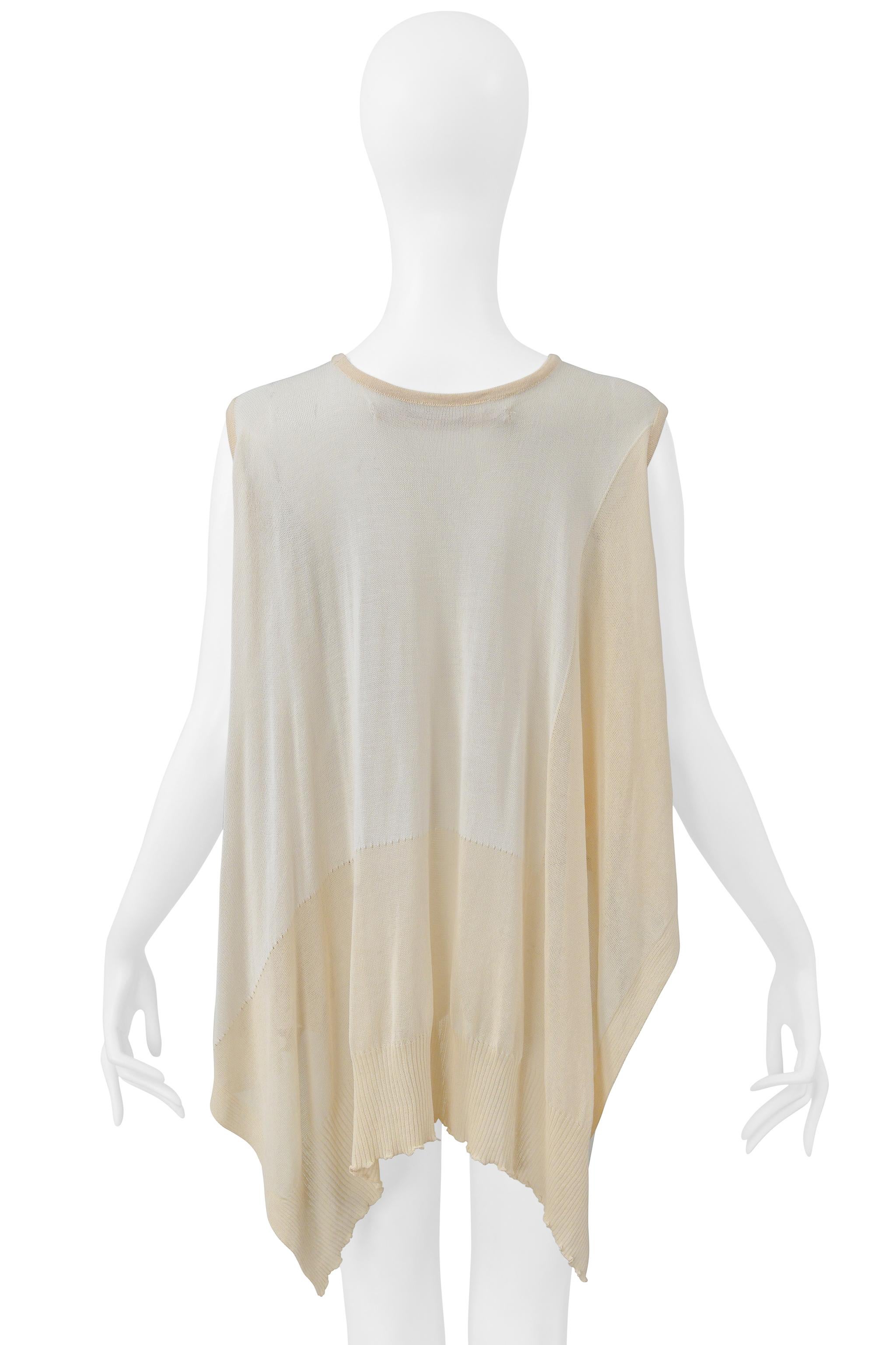 De las mujeres Rick Owens Suéter blanco sin mangas con dobladillo asimétrico 2004 en venta