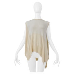 Maglione senza maniche Rick Owens Off White con orlo asimmetrico 2004