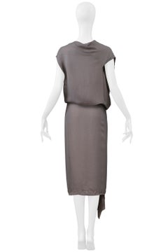 Rick Owens Onion Tone Silk Wrap Dress With Open Front 2004