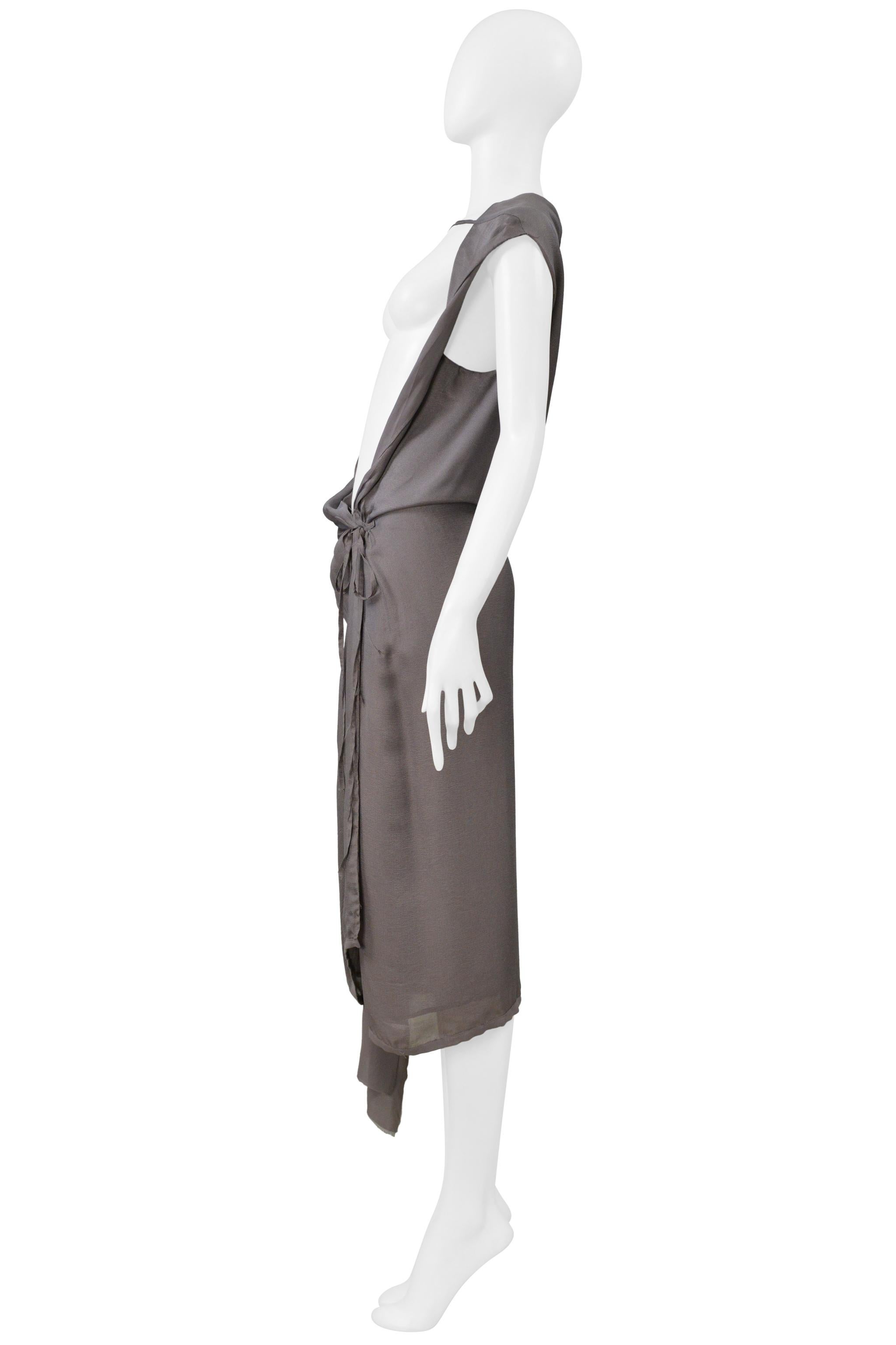 Rick Owens - Robe portefeuille en soie ton oignon avec ouverture sur le devant 2004 Bon état - En vente à Los Angeles, CA