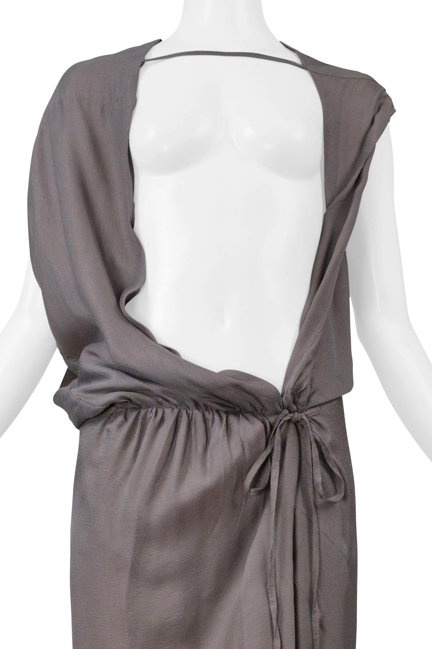 Rick Owens - Robe portefeuille en soie ton oignon avec ouverture sur le devant 2004 Pour femmes en vente