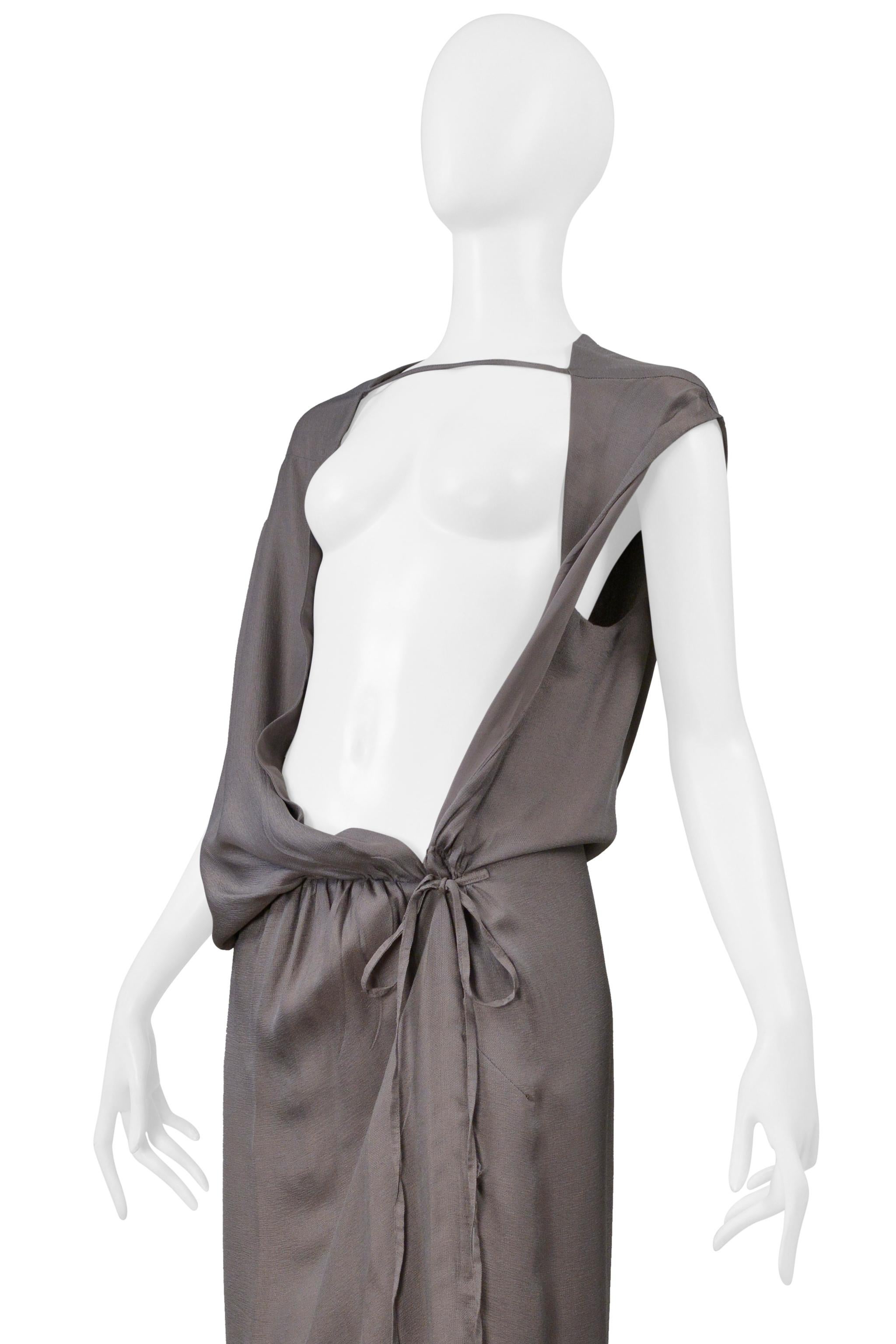 Rick Owens - Robe portefeuille en soie ton oignon avec ouverture sur le devant 2004 en vente 1
