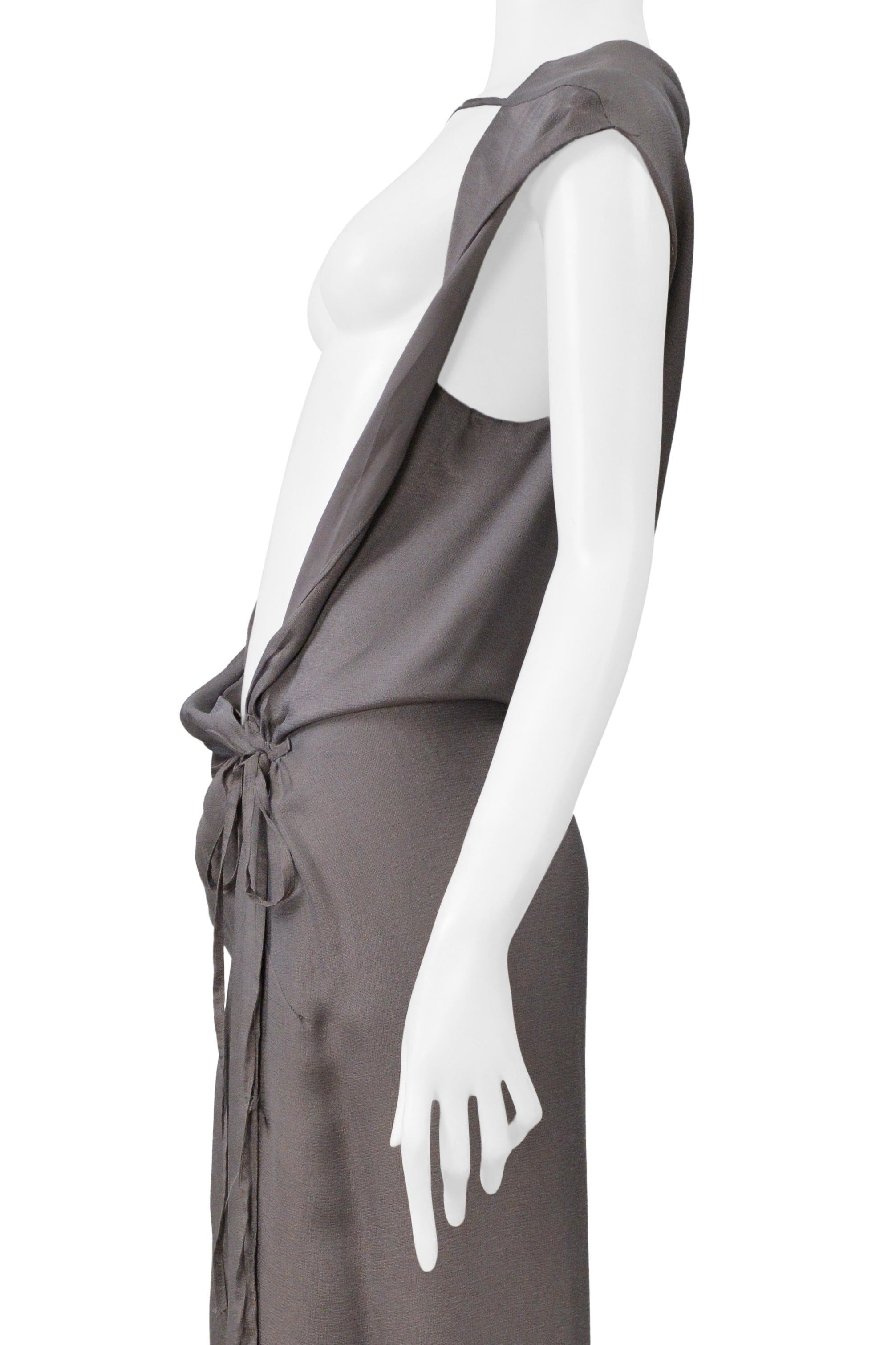 Rick Owens - Robe portefeuille en soie ton oignon avec ouverture sur le devant 2004 en vente 2