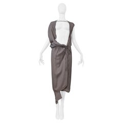 Rick Owens Onion Tone Silk Wrap Dress With Open Front 2004