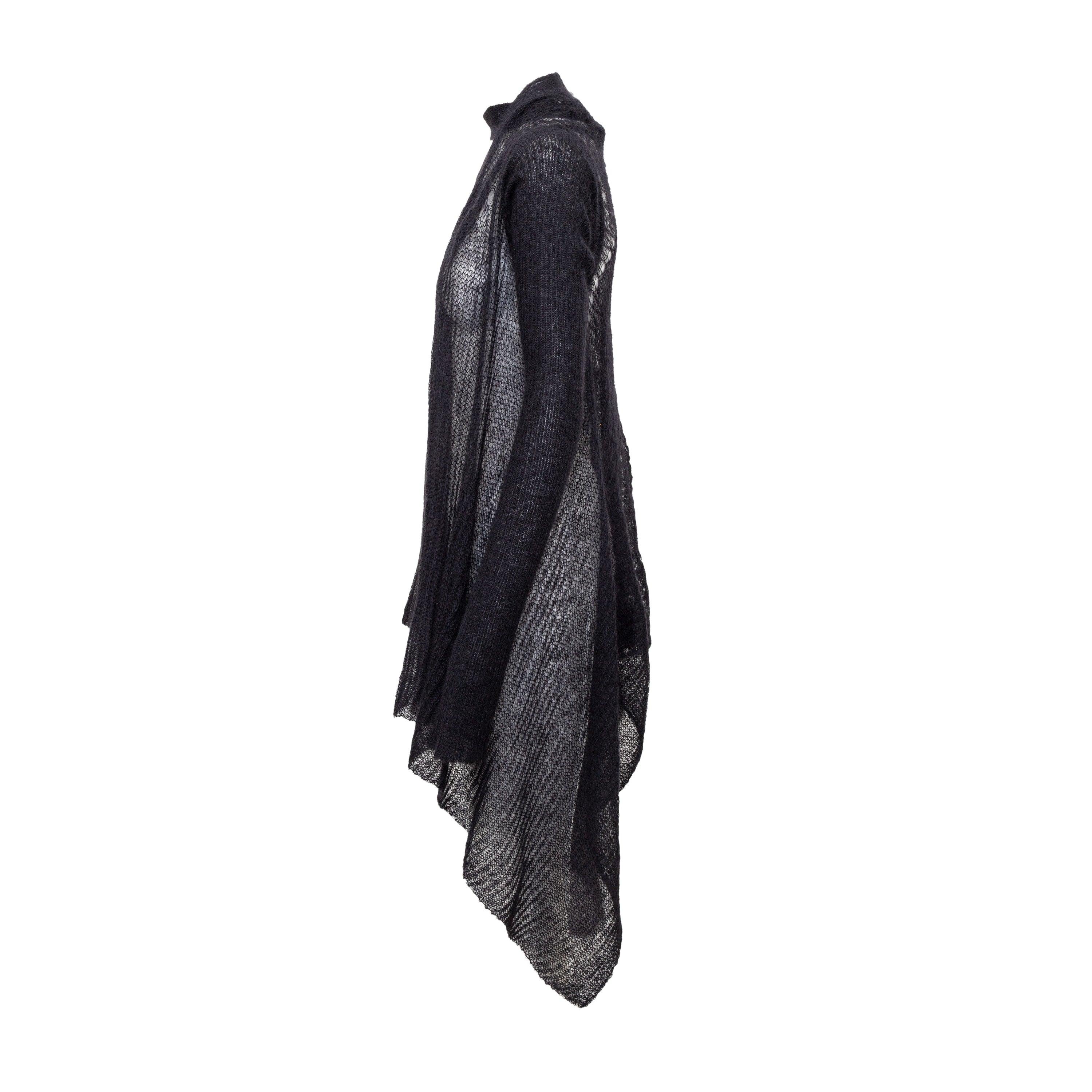 Noir Pull ouvert de Rick Owens - '00s en vente