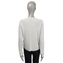 RICK OWENS oyster grey wool 2021 FISHERMAN RIB KNIT CREWNECK Sweater S