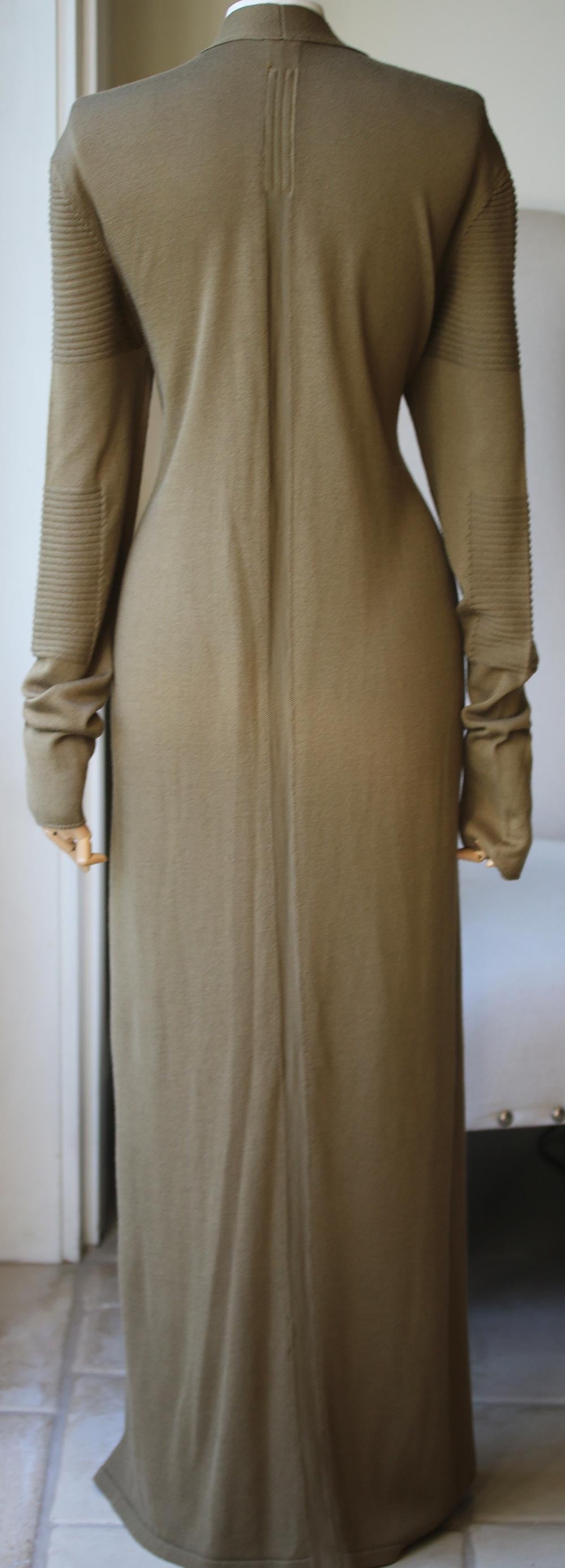 Rick Owens Paneled Merino-Wool Long Cardigan In Excellent Condition In London, GB