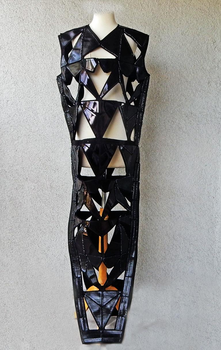 Rick Owens Ricamoto Laser Cut Tunic Dress  NWT For Sale 4