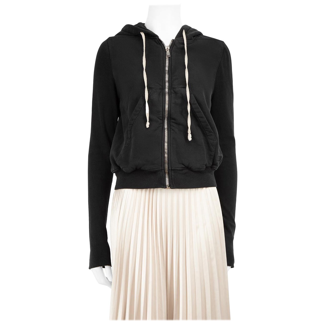 Rick Owens DRKSHDW Veste à capuche zippée noire Rick Owens, Taille M