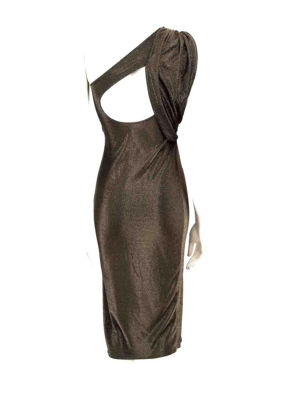 Rick Owens Rick Owens Lilies Gold Glitter Accent Ruch Dress Size M In Excellent Condition In London, GB