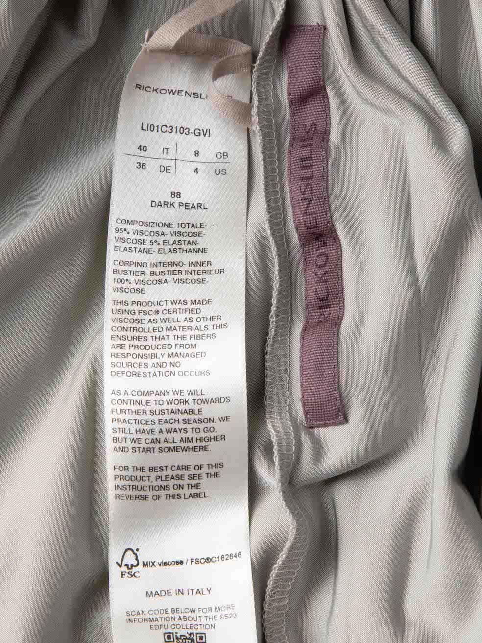 Women's Rick Owens Rick Owens Lilies Grey Ruched Detail V-Neck Top Size S