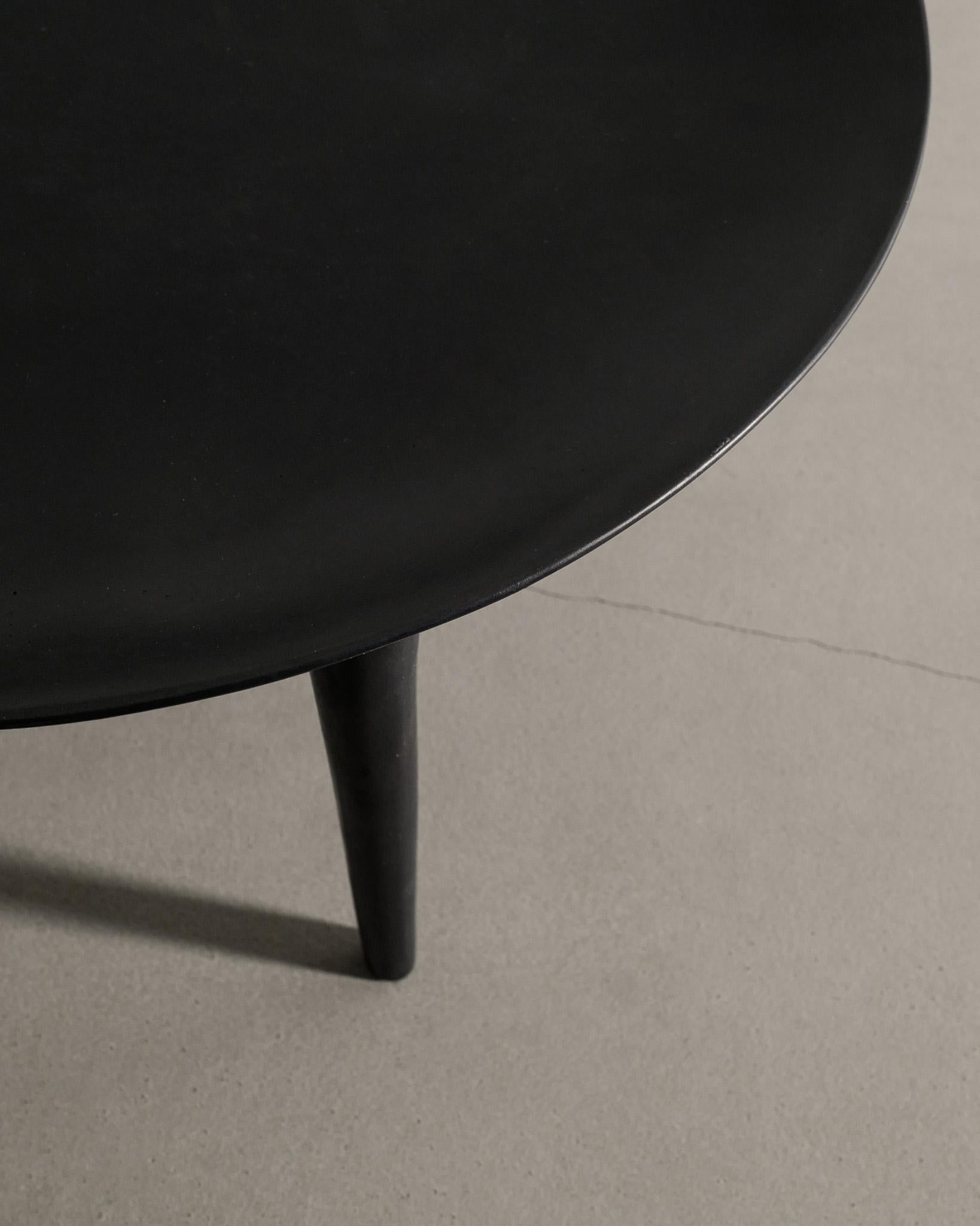 French Rick Owens Round Brazier Low Side Table in Black Bronze Produced in France, 2022