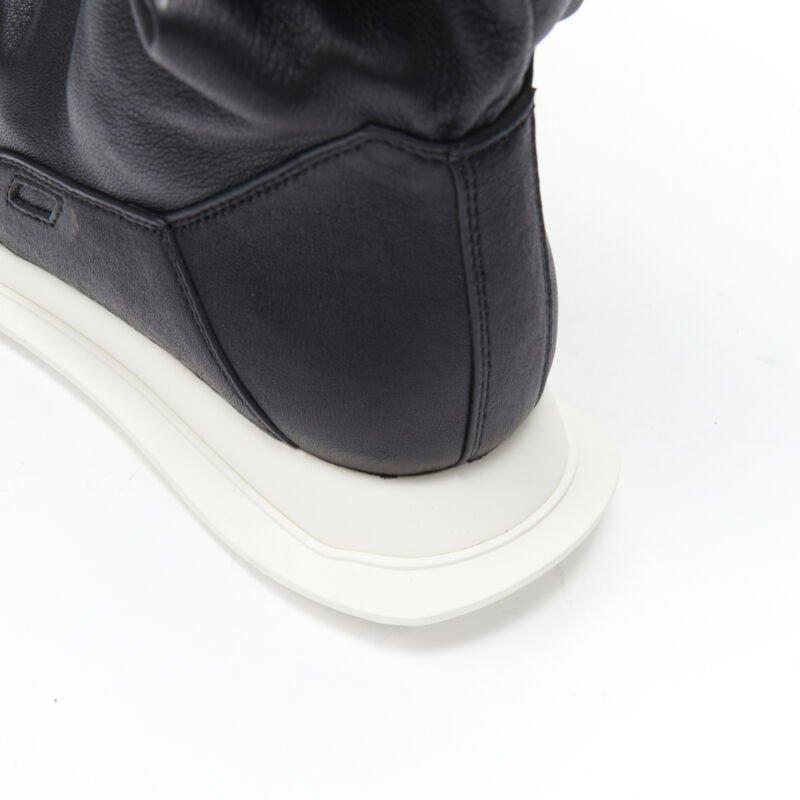 RICK Owens Runner Stretch argento nero ginocchio hi boot sneaker EU39 in vendita 5