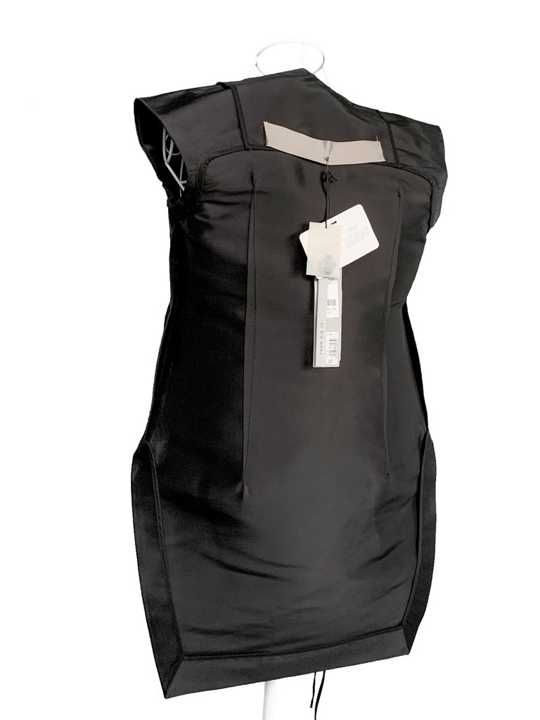 New w/Tags Rick Owens Runway SS 2015 Faun Silk Sleeveless Jacket, Vest in Black For Sale 7