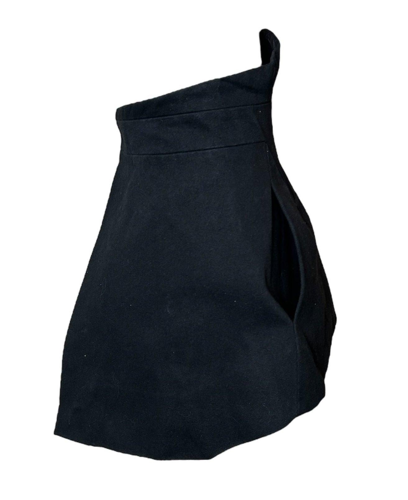 Rick Owens S/S 10 Struktureller Cumberbund-Rock, 2010 (Schwarz) im Angebot