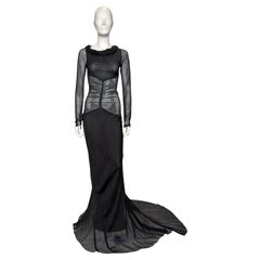 Rick Owens S/S 2006 Tungsten Black Silk Evening Mermaid Gown