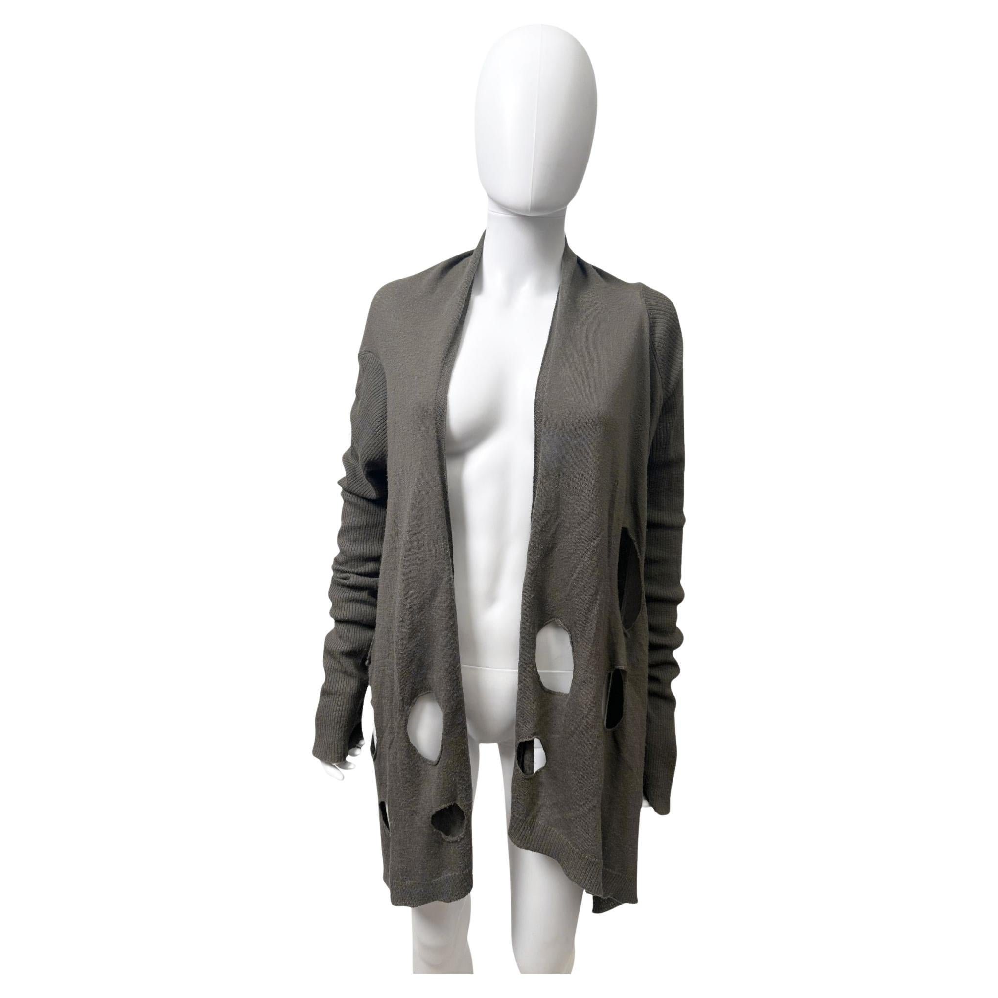 Rick Owens S/S 2006 "TUNGSTEN" Brown Holed Cardigan