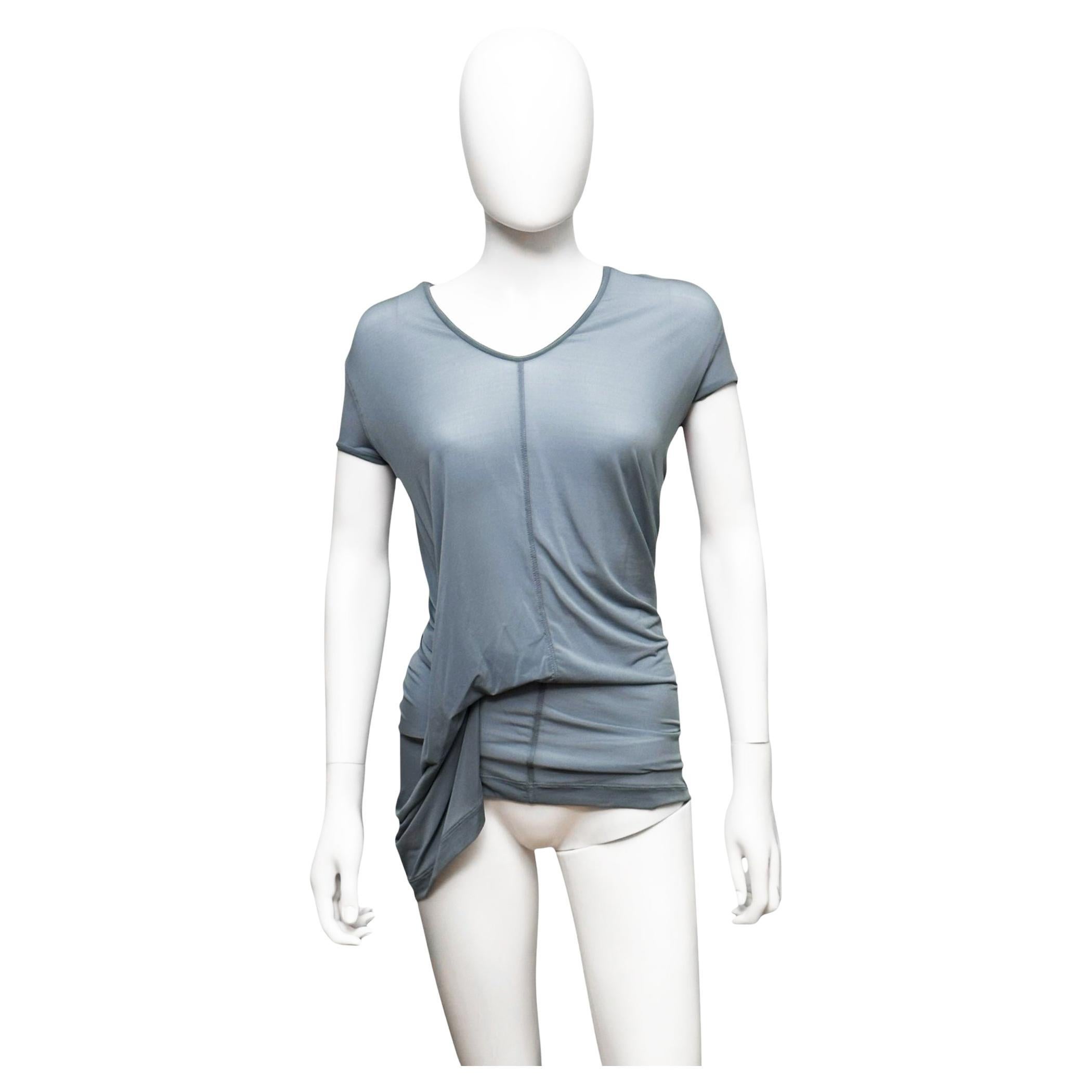 Rick Owens S/S 2022 "FOGACHINE" Asymmetrische Blaue Semitransparente Weste