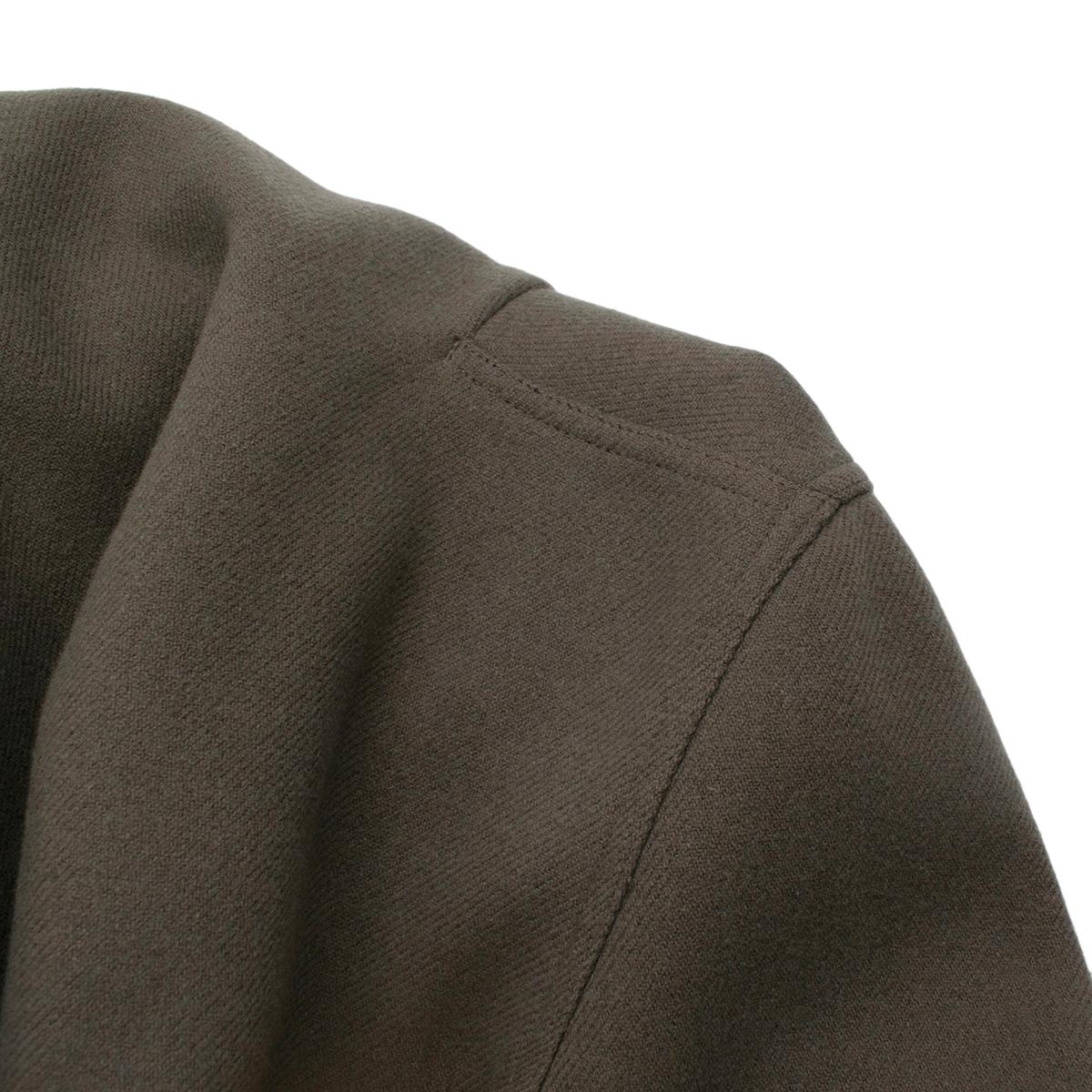 Gray Rick Owens Sage-Grey Shawl Hooded Long Coat